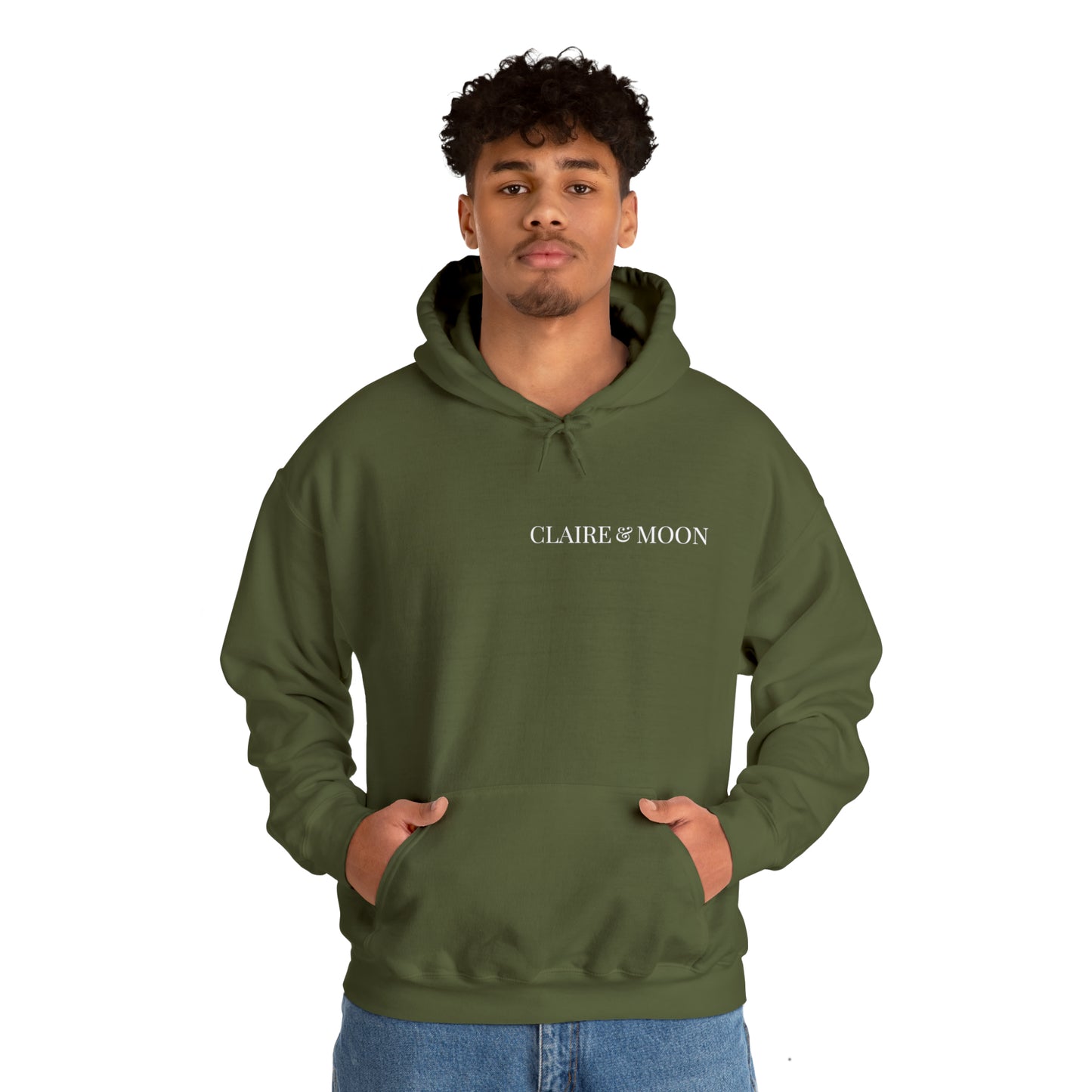 Claireandmoon White Logo Unisex Heavy Blend™ Hooded Sweatshirt