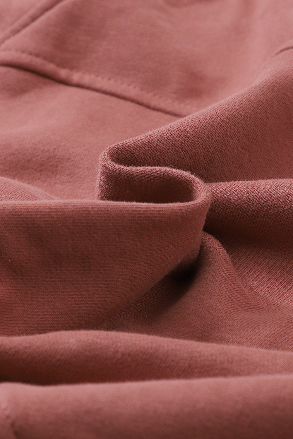 Brown Zip Up Stand Collar Ribbed Thumbhole Sleeve Sweatshirt