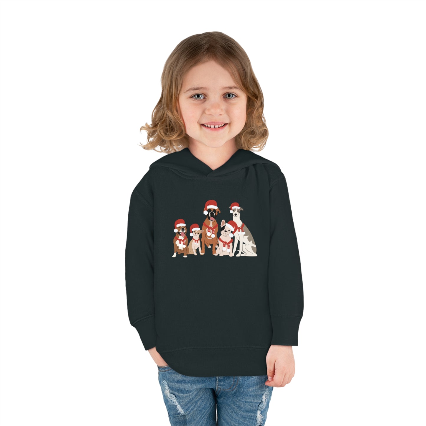 Santa Dogs Toddler Pullover Fleece Hoodie