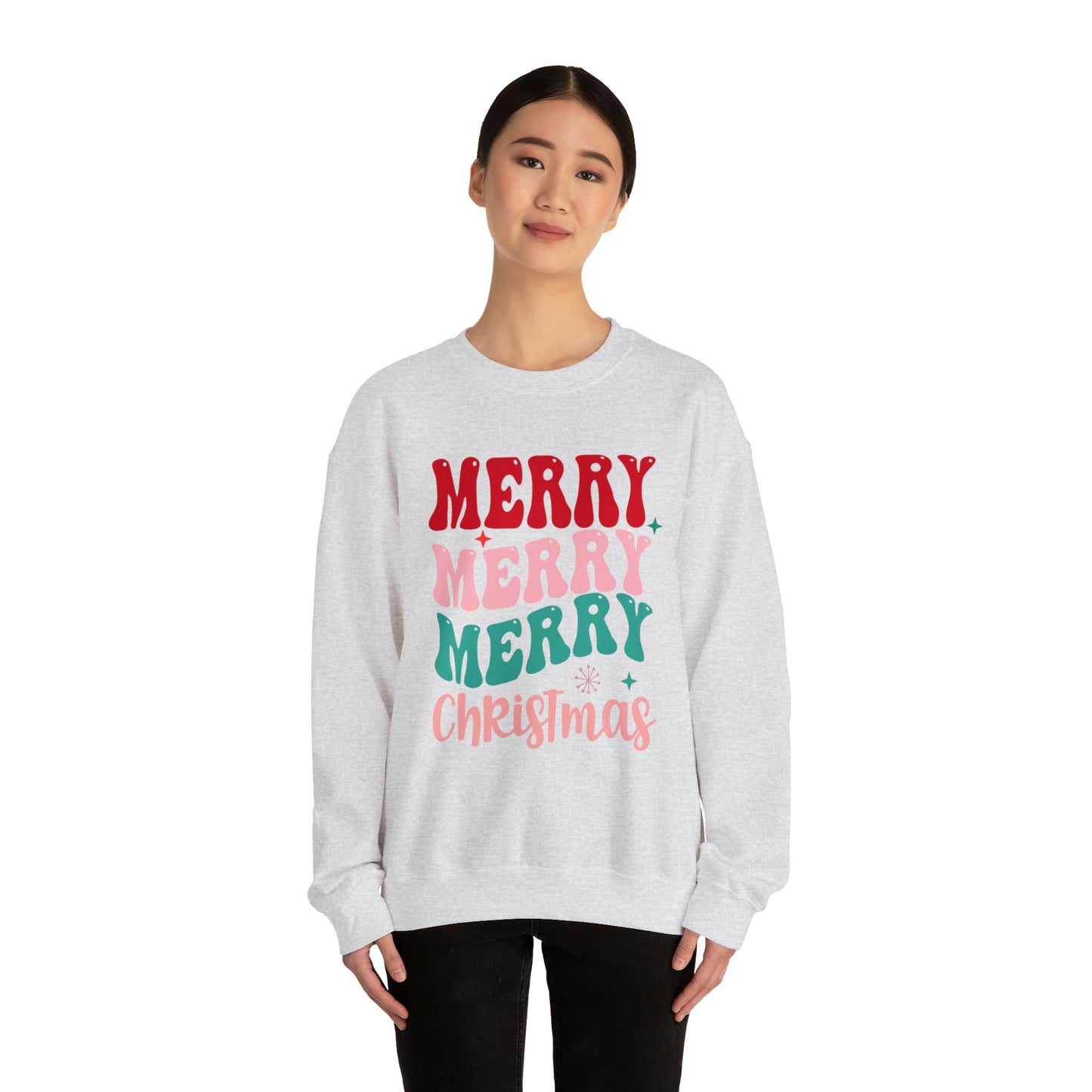 Merry Merry Merry Christmas Unisex Heavy BlendCrewneck Sweatshirt