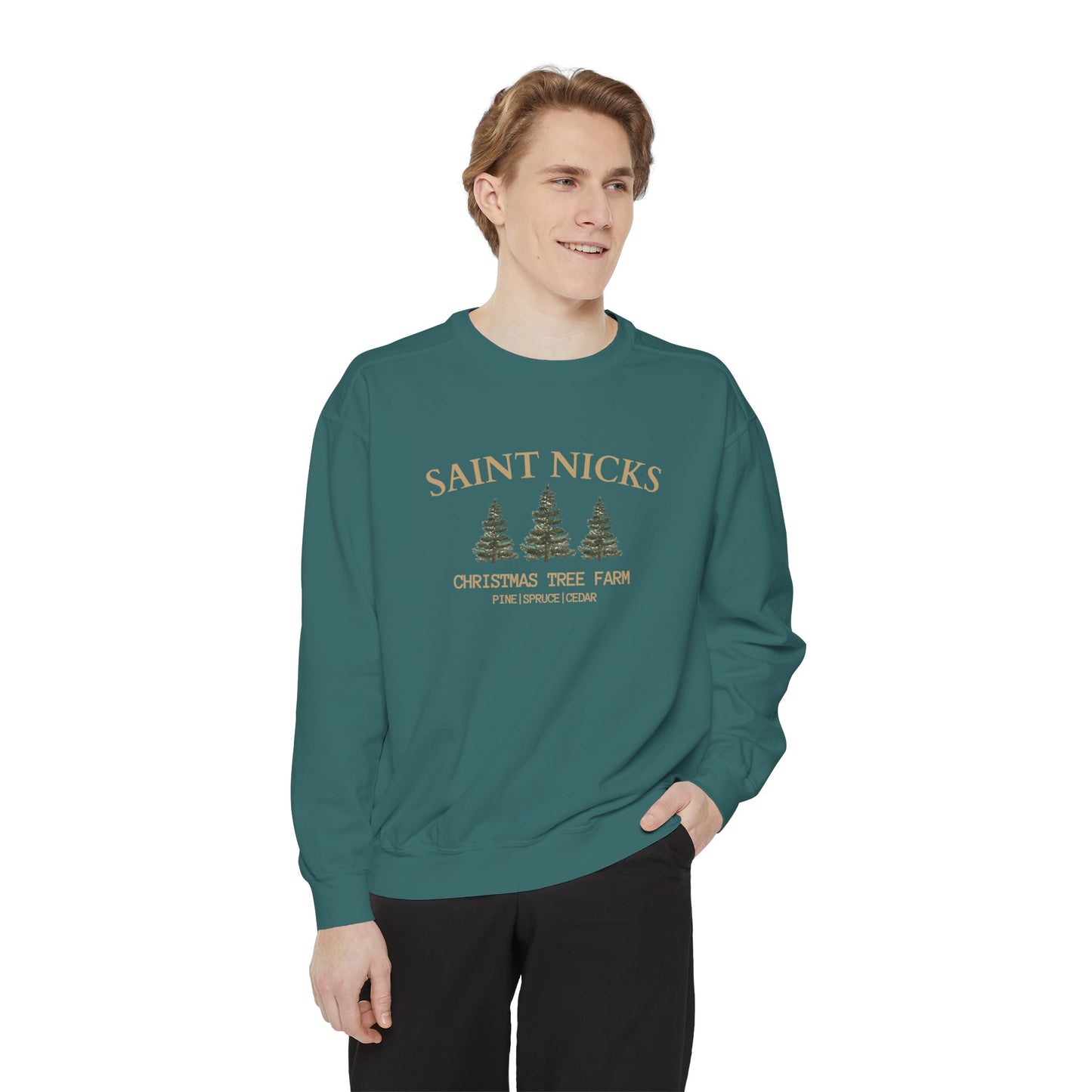 Saints Nicks Christmas Unisex Garment-Dyed Sweatshirt