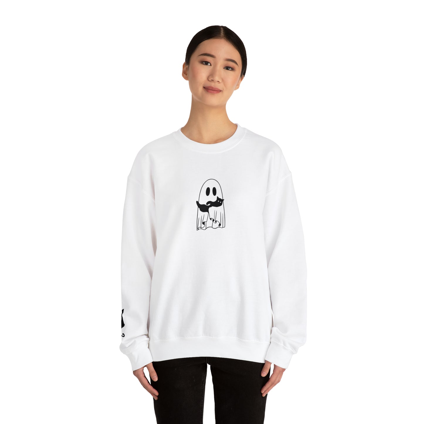 Cat Ghost Unisex Heavy Blend Crewneck Sweatshirt