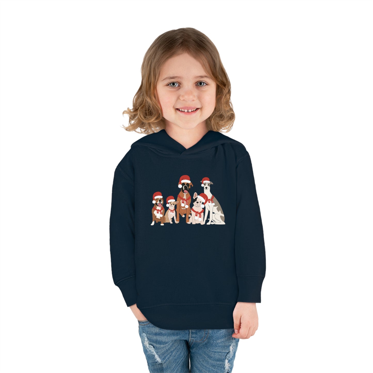 Santa Dogs Toddler Pullover Fleece Hoodie