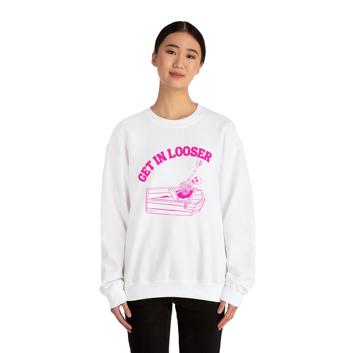 Get In Looser Skeleton Unisex Heavy Blend Crewneck Sweatshirt