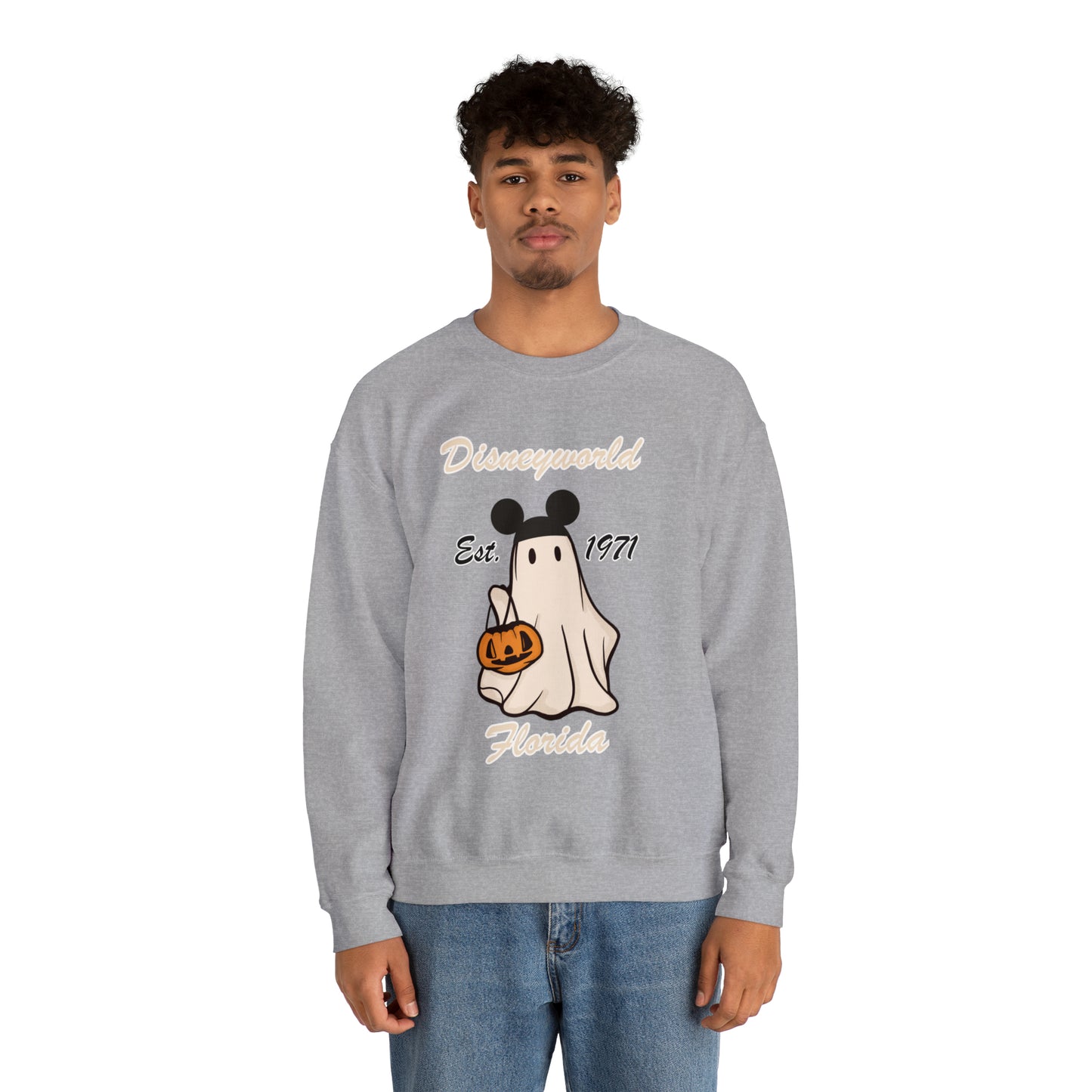 Disney World Ghost Mickey Unisex Heavy Blend Crewneck Sweatshirt