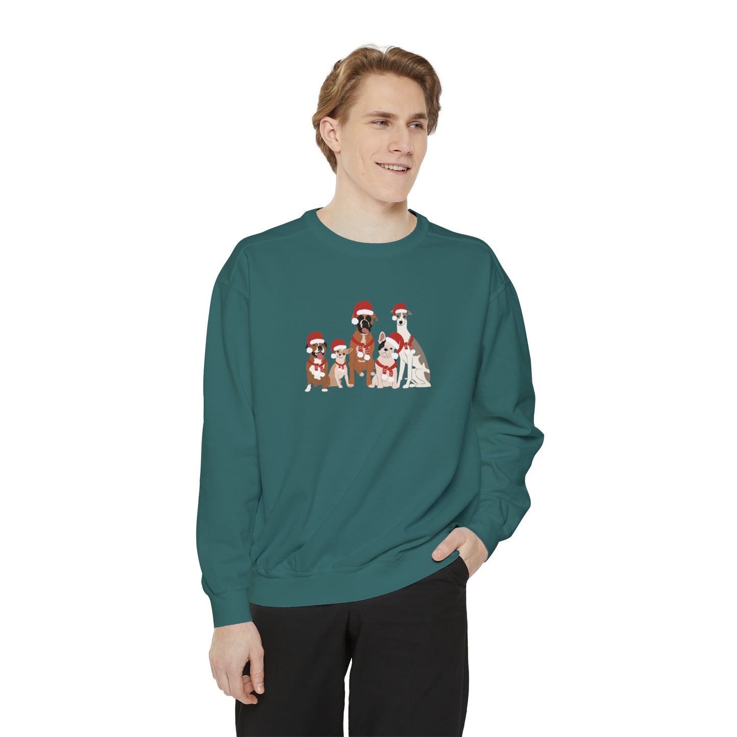 Santa Doggies Unisex Garment-Dyed Sweatshirt