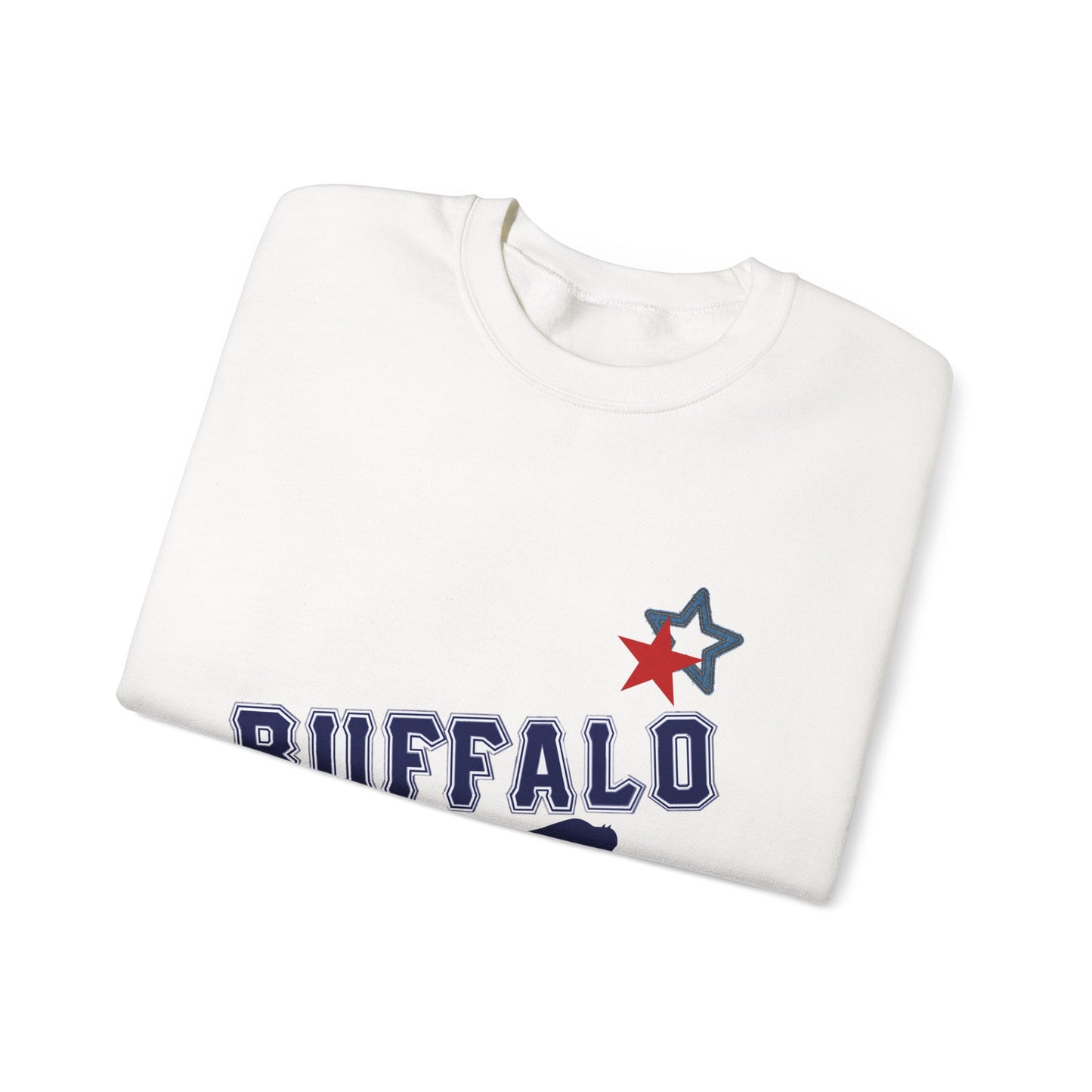 Buffalo Stars Crewneck Sweatshirt, Cozy Unisex Sweatshirt, Buffalo Sweatshirt, Trendy Casual Wear, Gift for Buffalo Lovers
