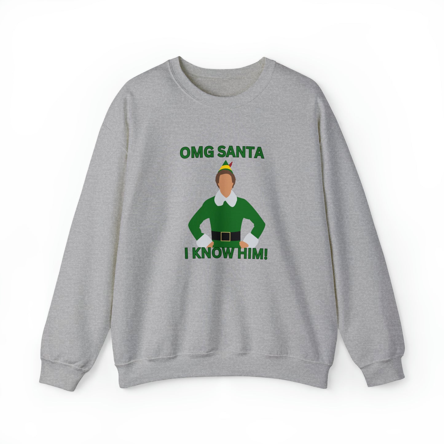 Omg Santa I know him elf Unisex Heavy Blend Crewneck Sweatshirt