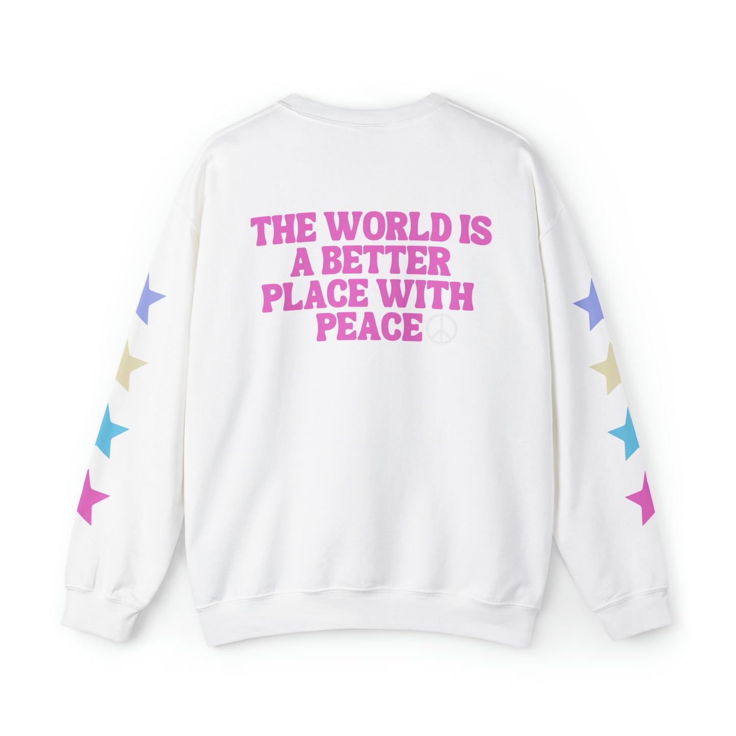 The World Is A Better Place With Peace Unisex Heavy Blend Crewneck Sweatshirt