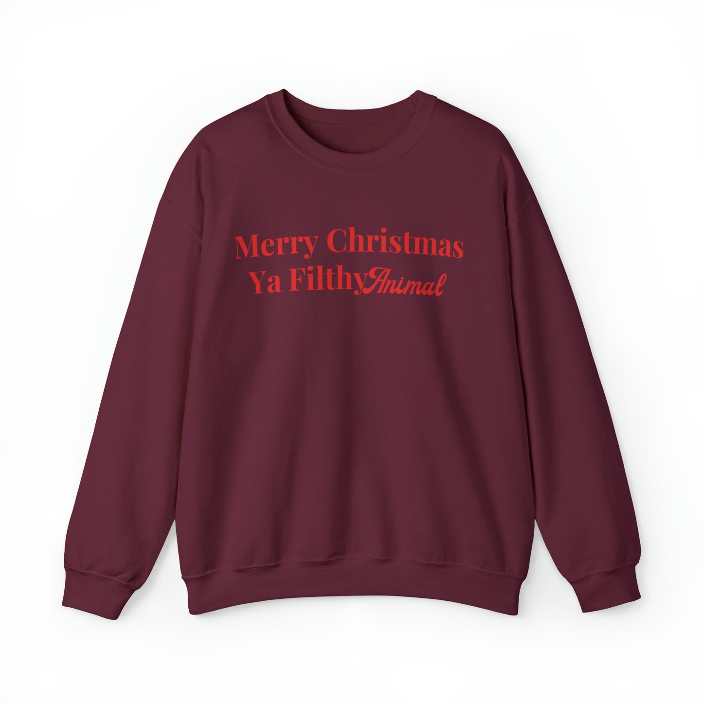 Merry Christmas Ya Filthy Animal Unisex Heavy Blend Crewneck Sweatshirt