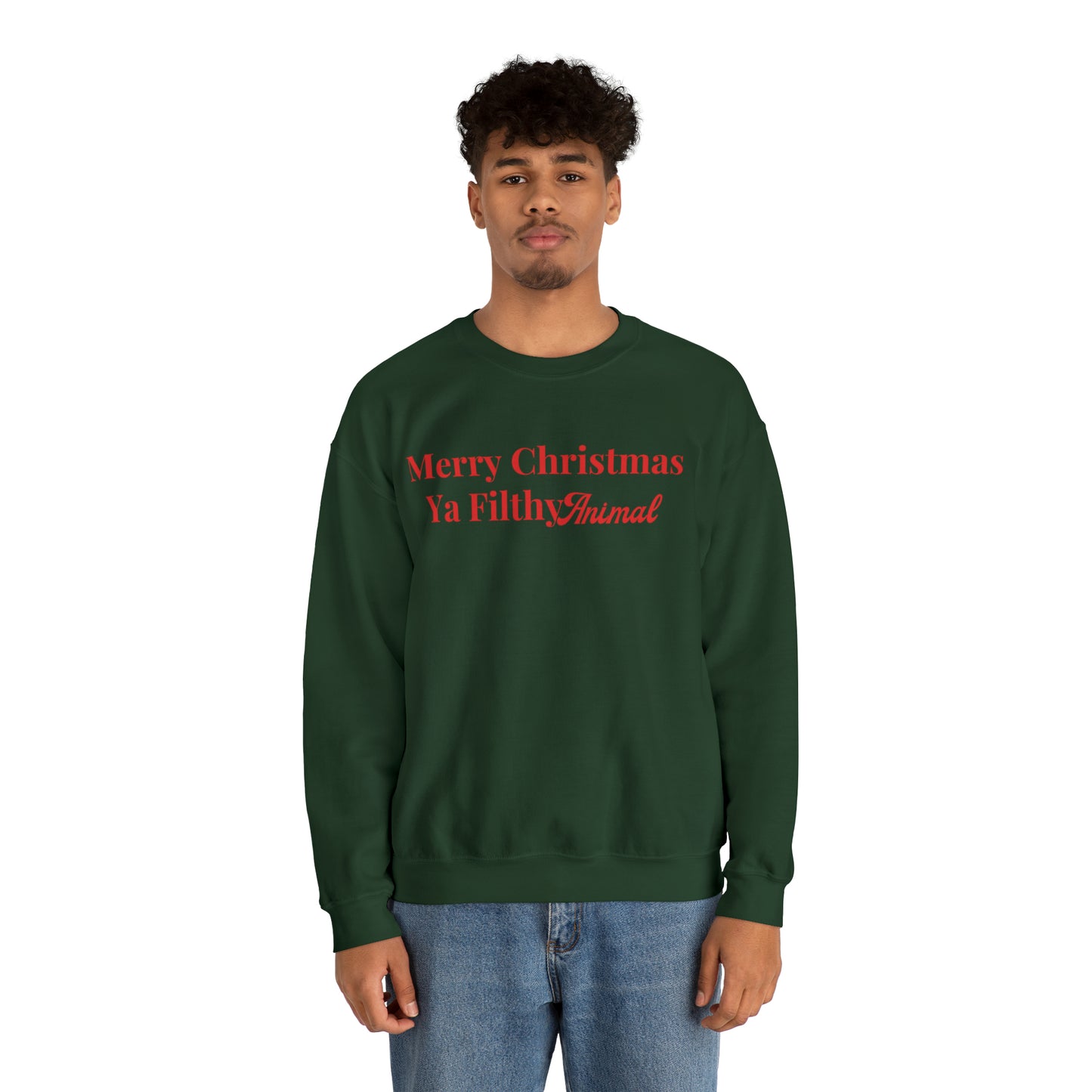 Merry Christmas Ya Filthy Animal Unisex Heavy Blend Crewneck Sweatshirt