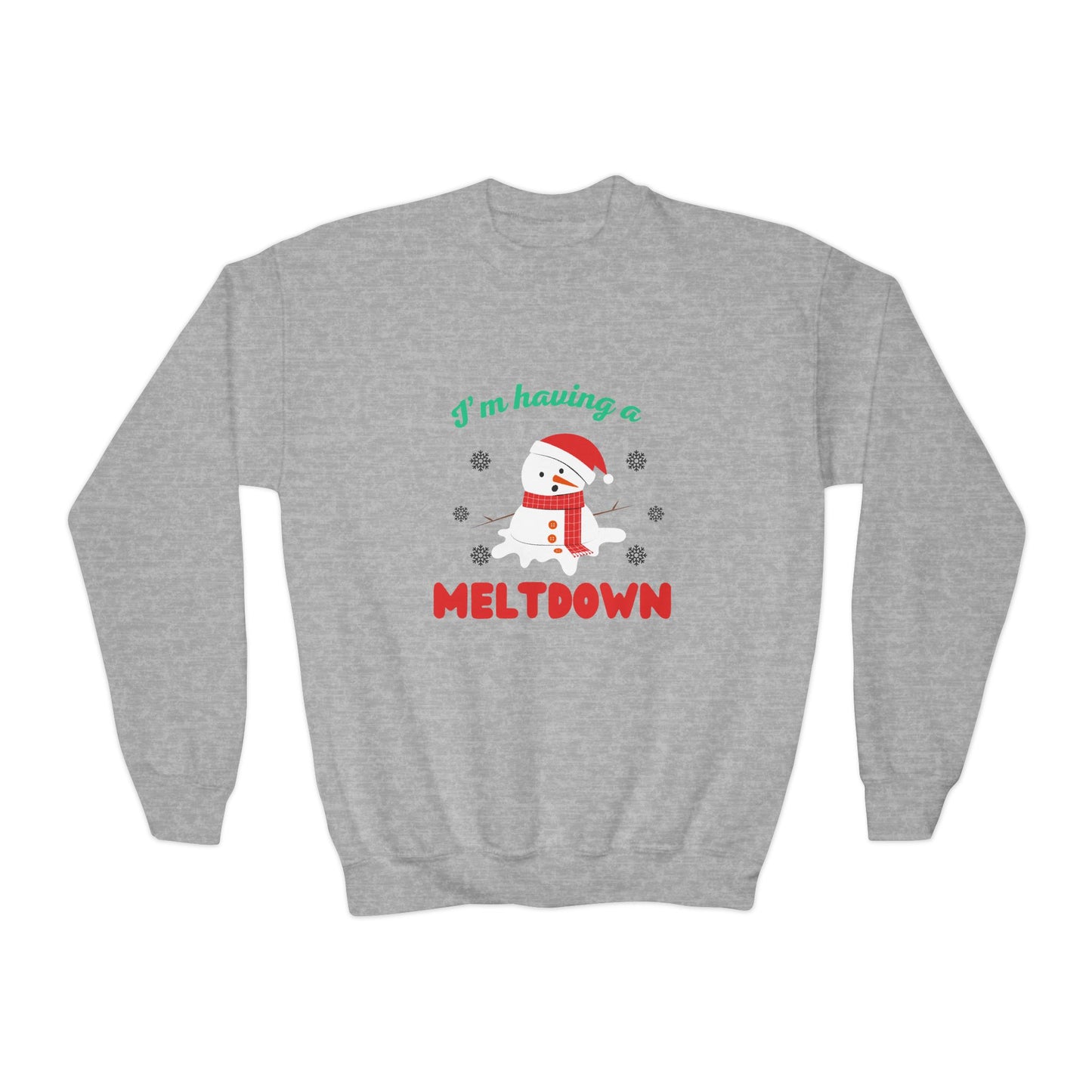 I’m having a melt down kids Holiday Sweatshirt, Fun Christmas Gift, Kids Sweater, Festive Crewneck, Winter Comfort Wear, Humorous Holiday Apparel