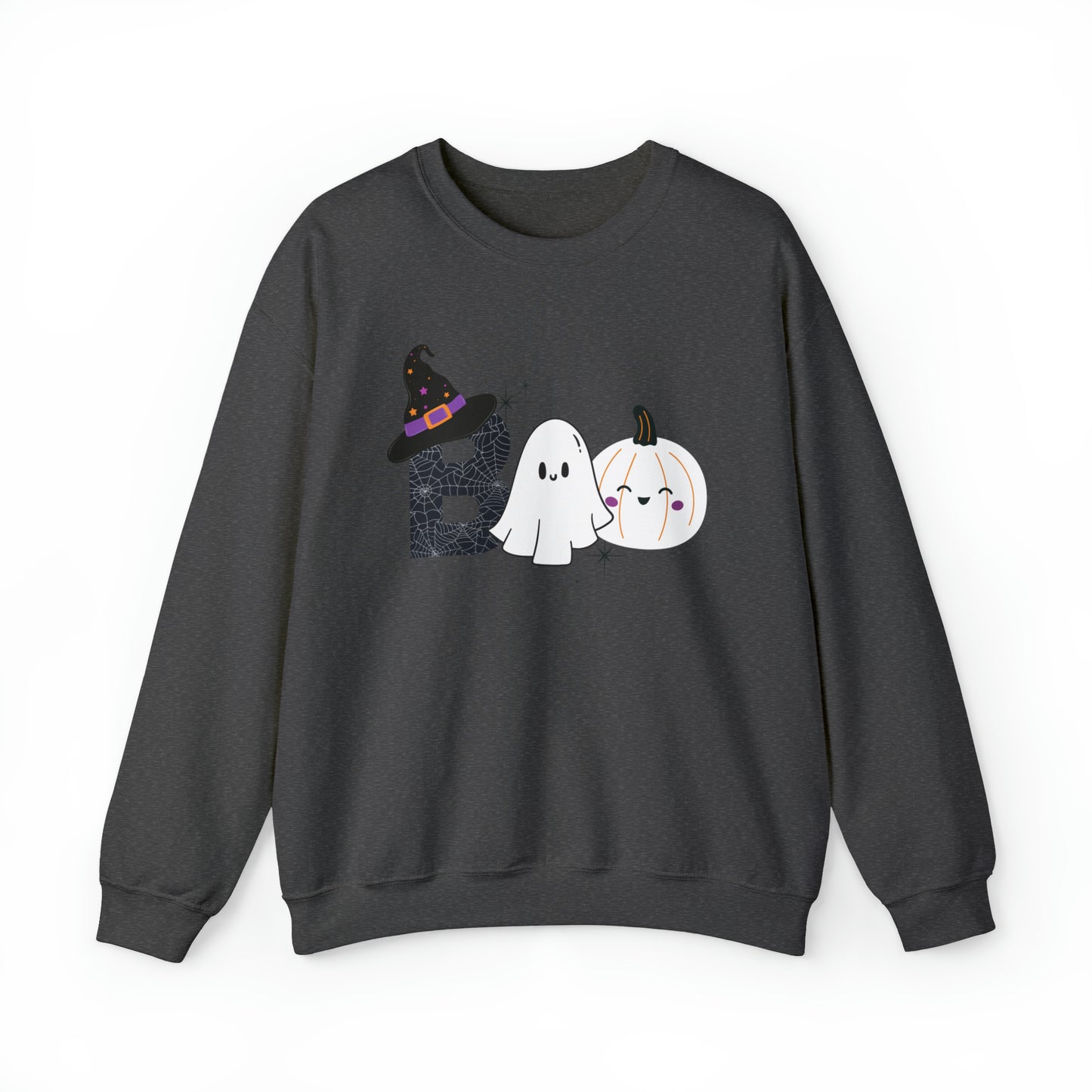 Boo Ghost And Pumpkins Unisex Heavy Blend Crewneck Sweatshirt