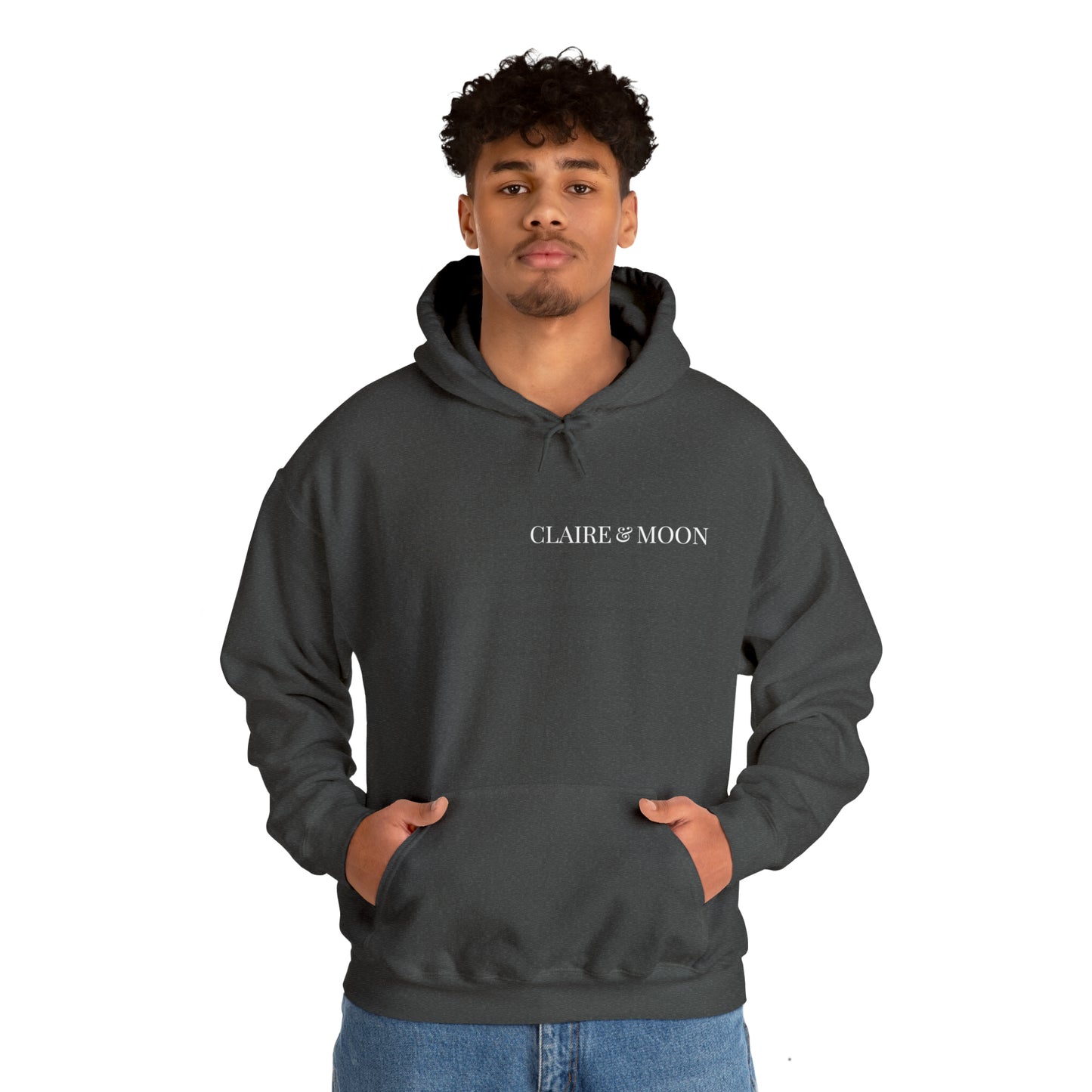 Claireandmoon White Logo Unisex Heavy Blend™ Hooded Sweatshirt