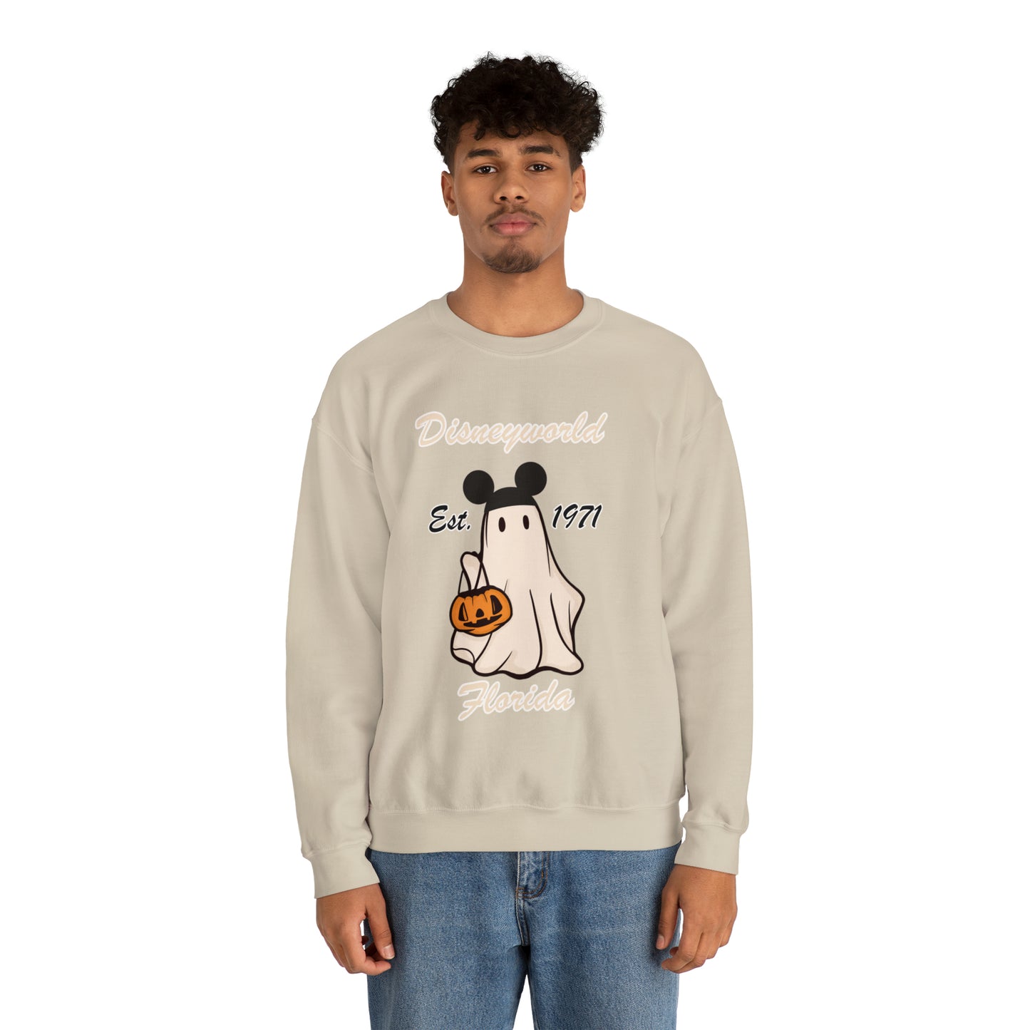 Disney World Ghost Mickey Unisex Heavy Blend Crewneck Sweatshirt