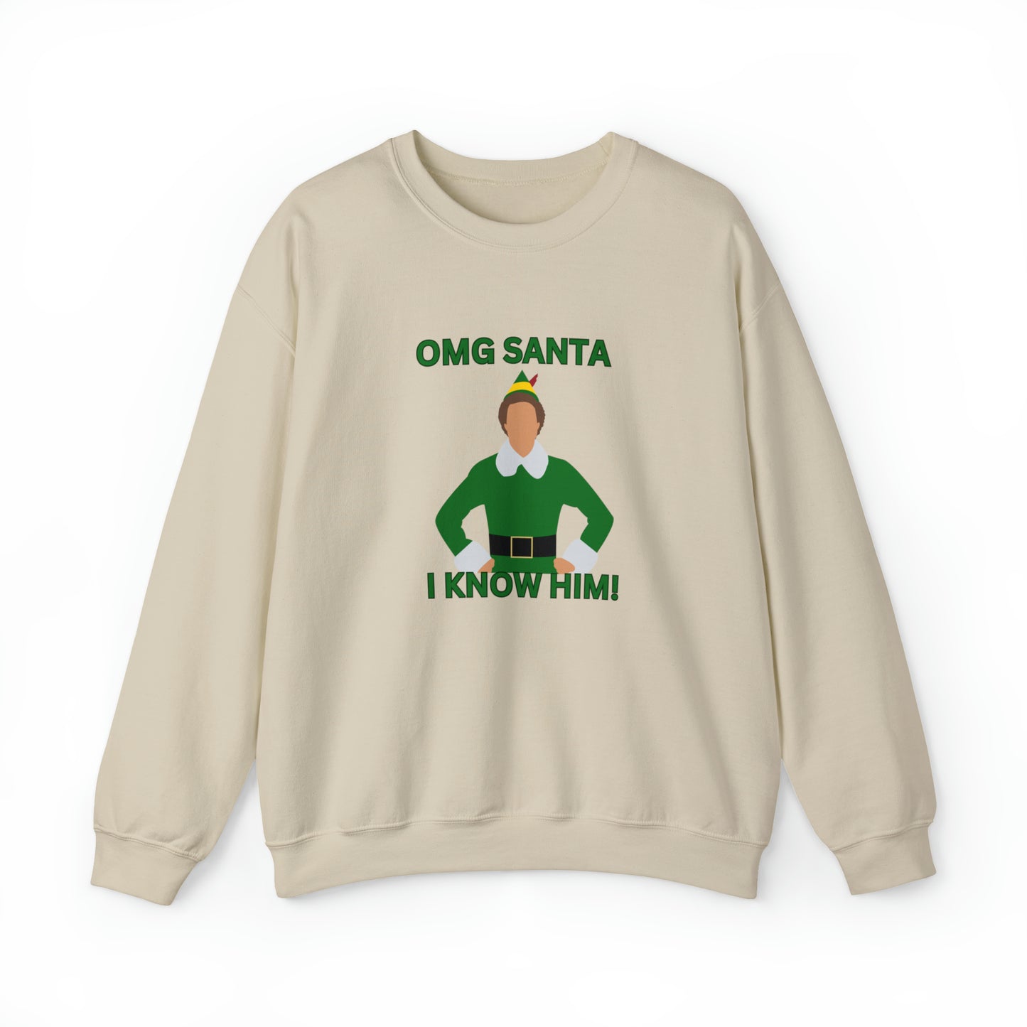 Omg Santa I know him elf Unisex Heavy Blend Crewneck Sweatshirt