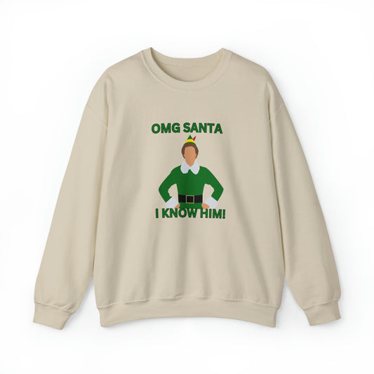 Omg Santa I know him elf Unisex Heavy Blend Crewneck Sweatshirt