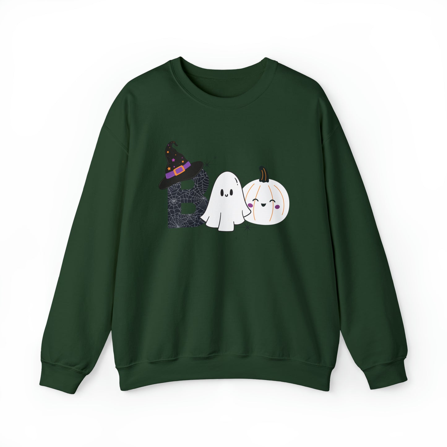 Boo Ghost And Pumpkins Unisex Heavy Blend Crewneck Sweatshirt