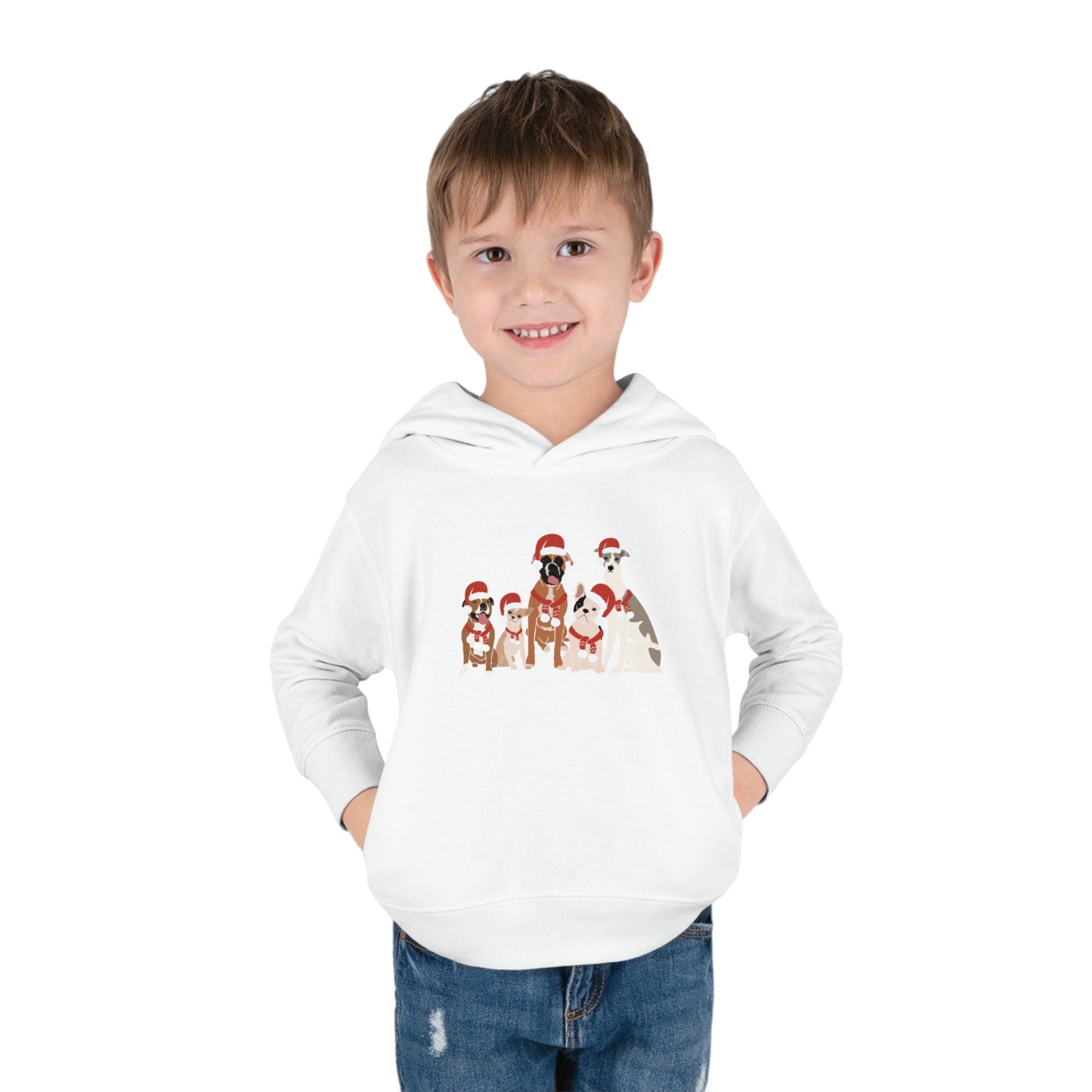 Santa Dogs Toddler Pullover Fleece Hoodie