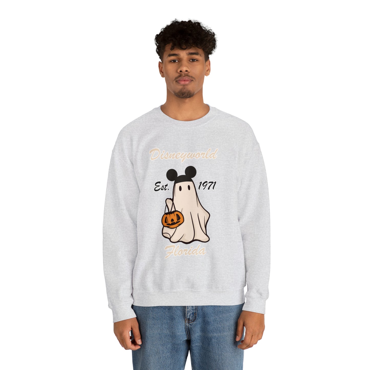 Disney World Ghost Mickey Unisex Heavy Blend Crewneck Sweatshirt