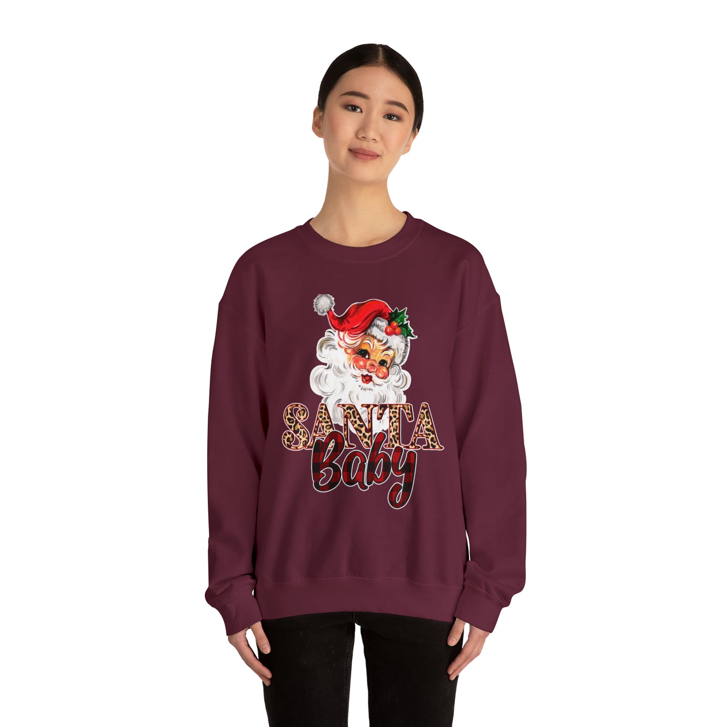 Santa Baby Vintage Santa Unisex Heavy Blend Crewneck Sweatshirt