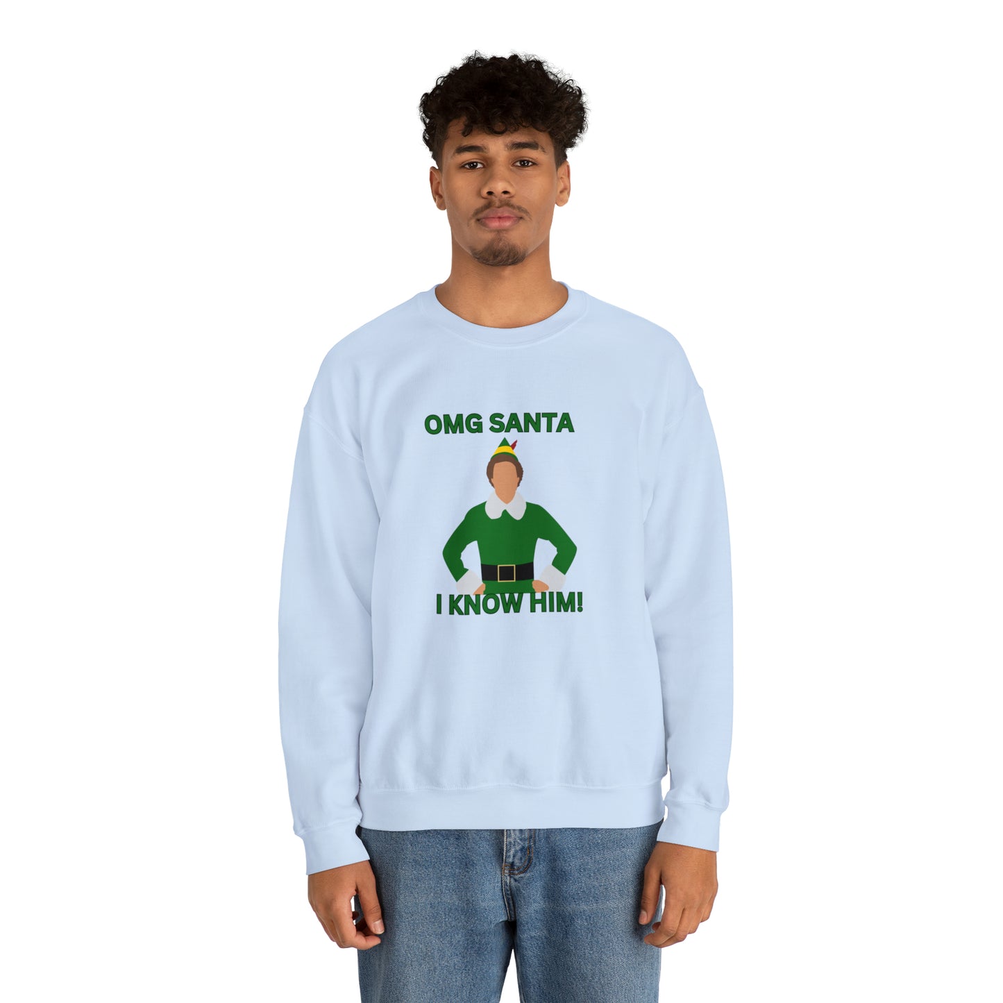 Omg Santa I know him elf Unisex Heavy Blend Crewneck Sweatshirt