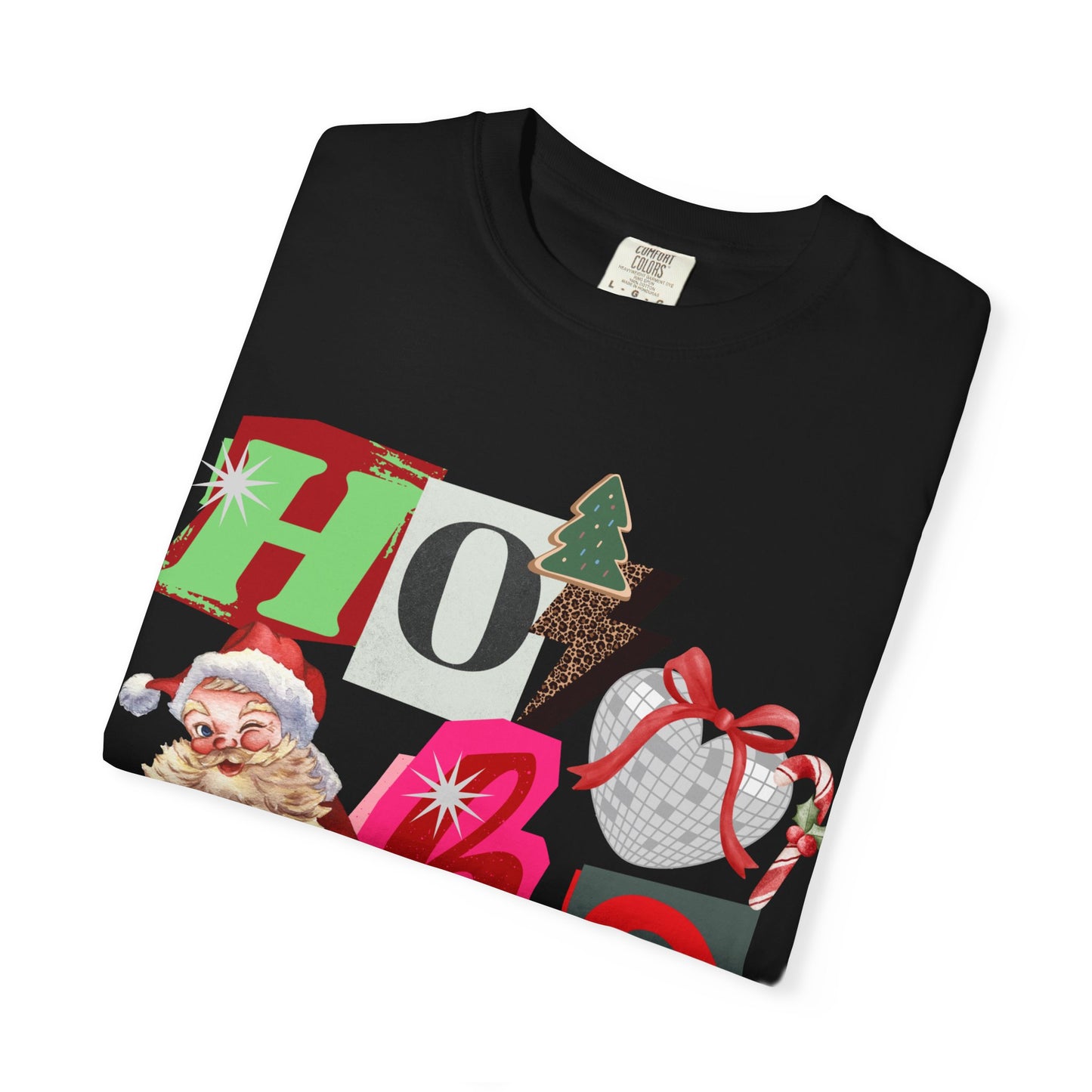 Festive Retro Santa T-Shirt | Ho Ho Ho Holiday Tee, Christmas Shirt, Unisex Tee, Gift for Him/Her, Cozy Winter Apparel
