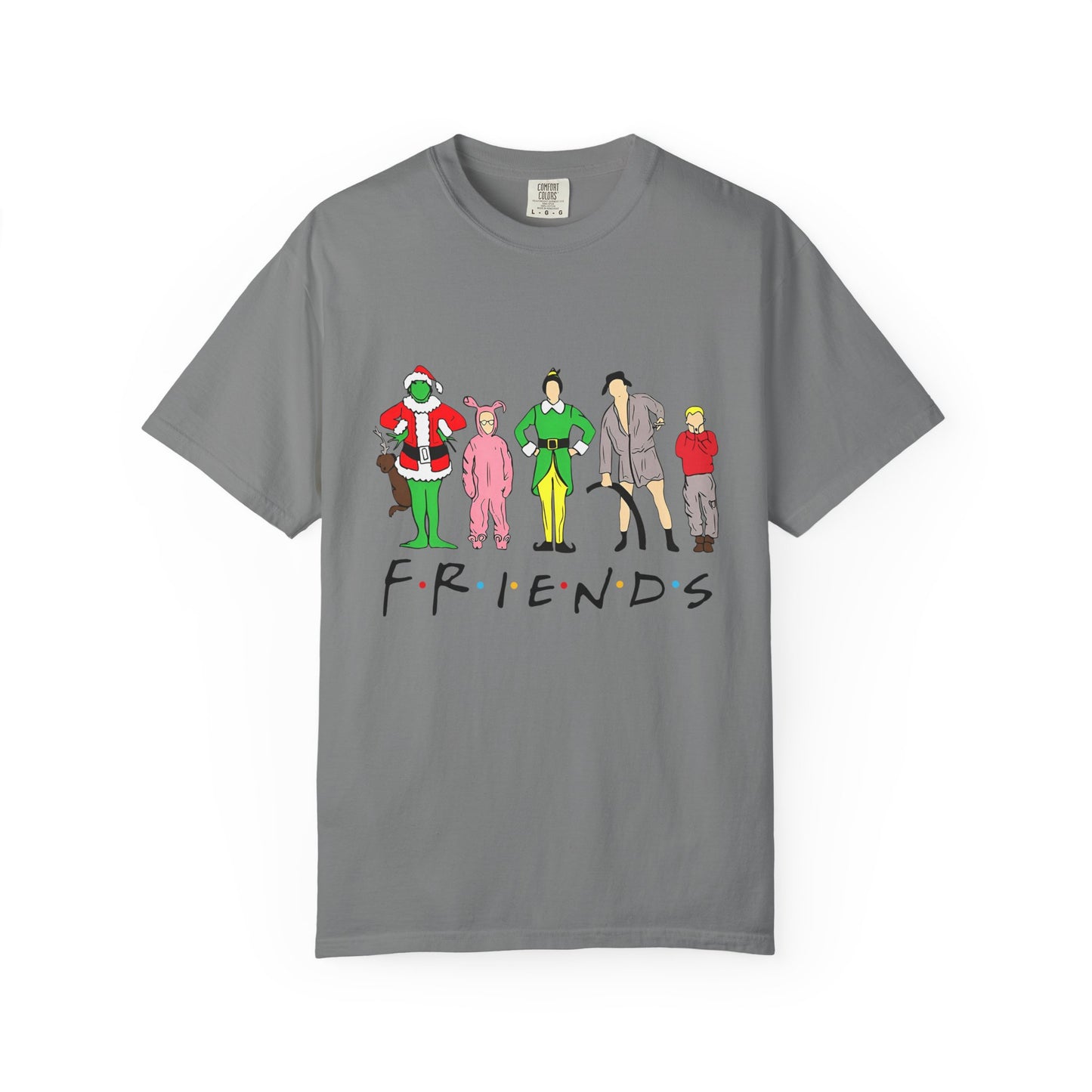 Friends Character Holiday T-shirt | Unisex Christmas Apparel, Gift for Friends Lovers, Casual Outfit, Seasonal Wear, Fan Merchandise