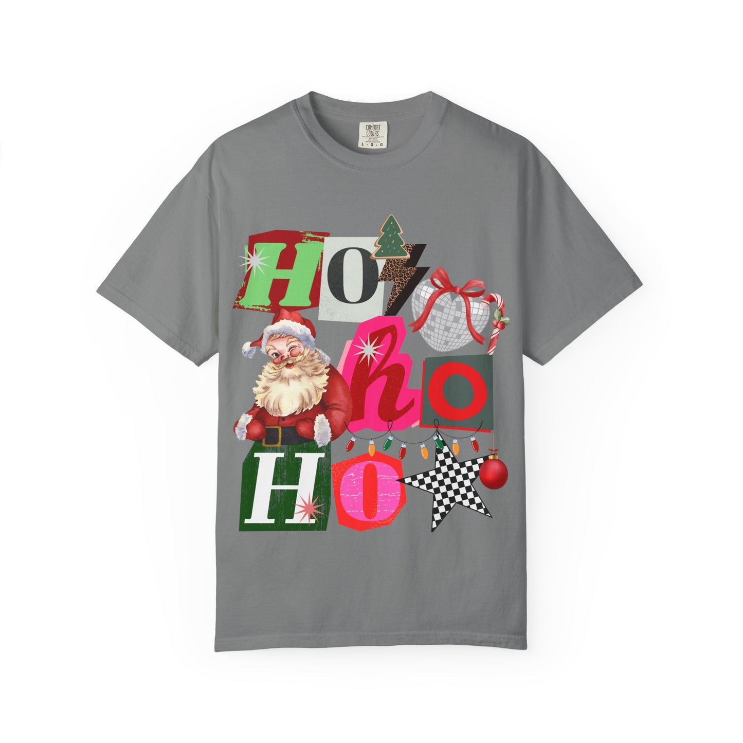 Festive Retro Santa T-Shirt | Ho Ho Ho Holiday Tee, Christmas Shirt, Unisex Tee, Gift for Him/Her, Cozy Winter Apparel