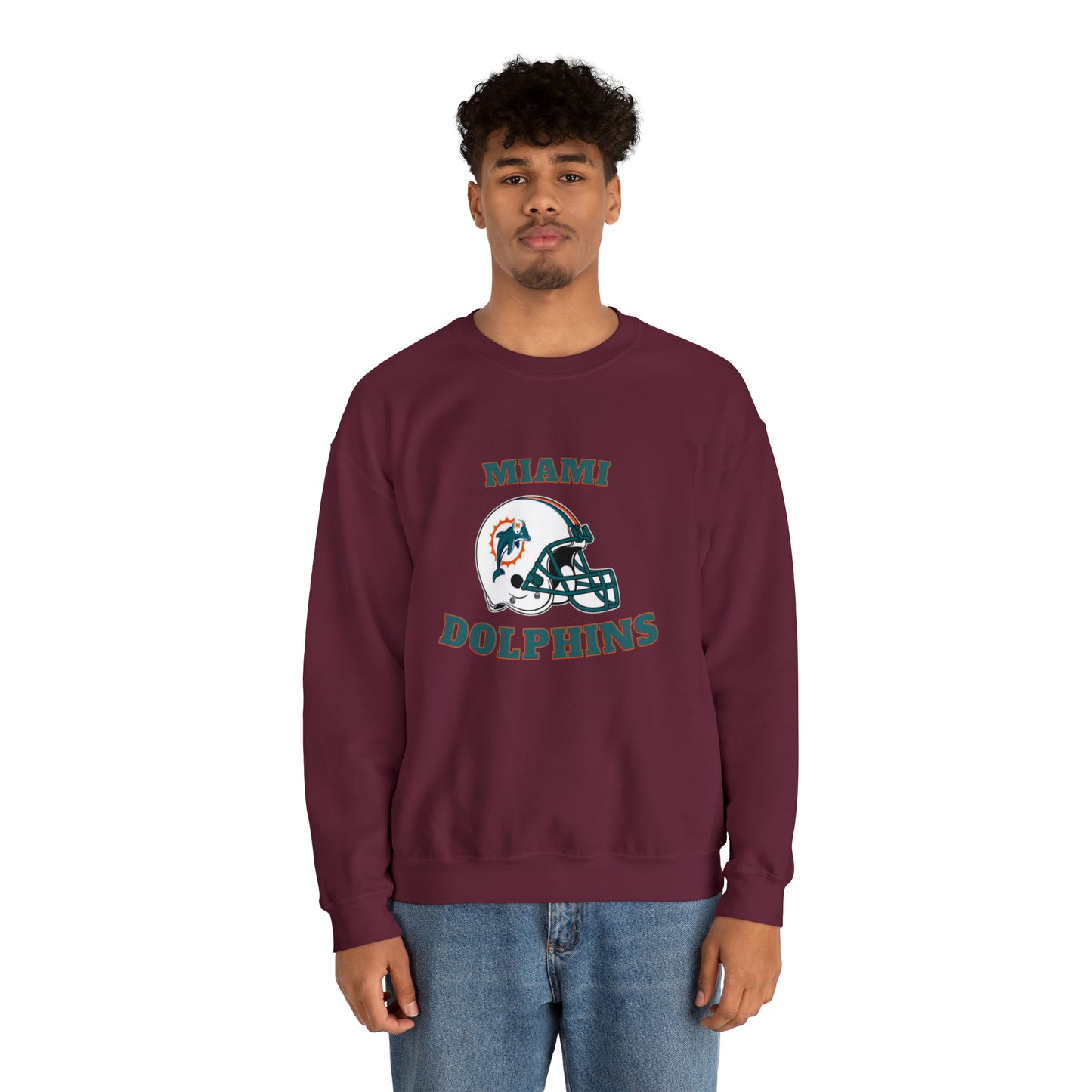 Miami Dolphins Unisex Heavy Blend Crewneck Sweatshirt
