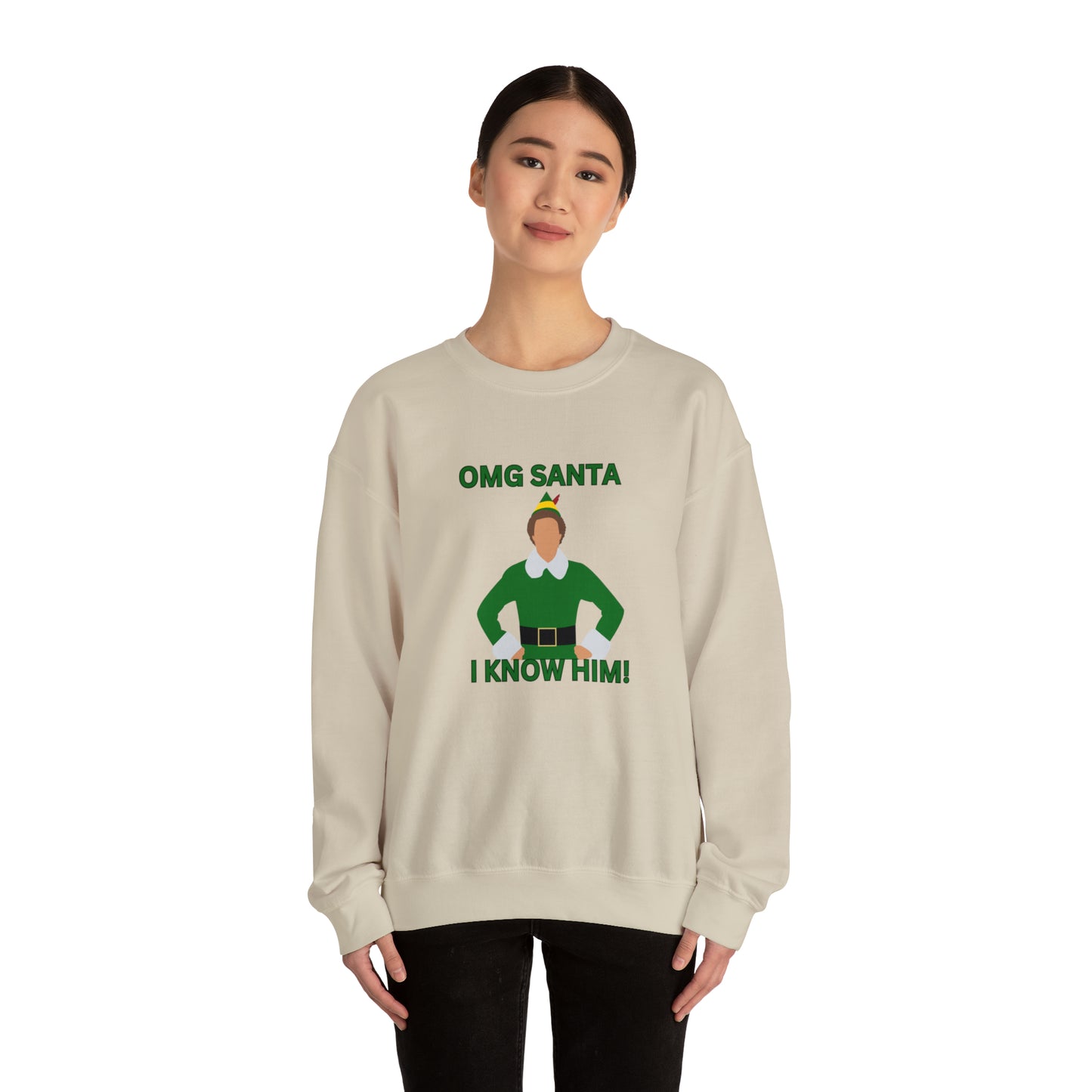 Omg Santa I know him elf Unisex Heavy Blend Crewneck Sweatshirt