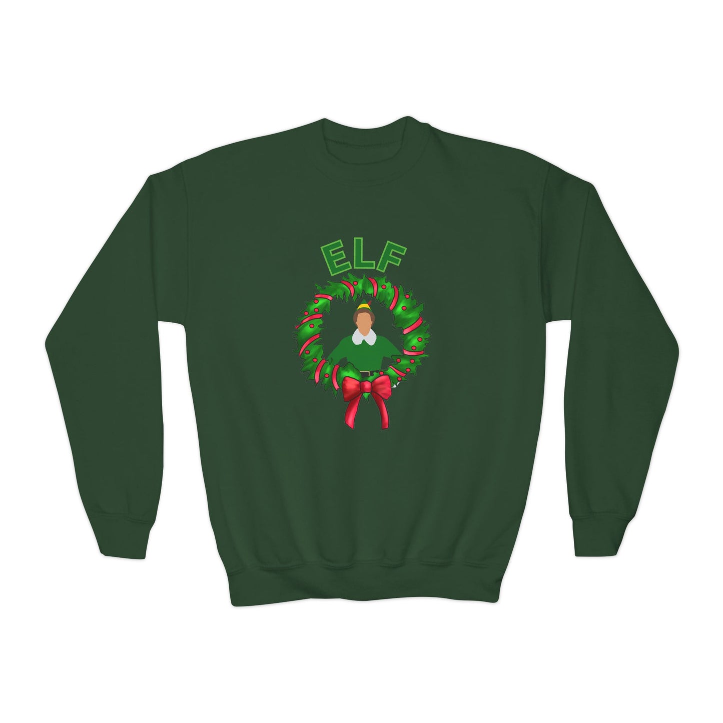 Buddy elf kids Crewneck Sweatshirt - Elf Holiday Comfort, Festive Gift for Kids, Cozy Winter Apparel, Christmas Sweater, Family Gathering Outfit