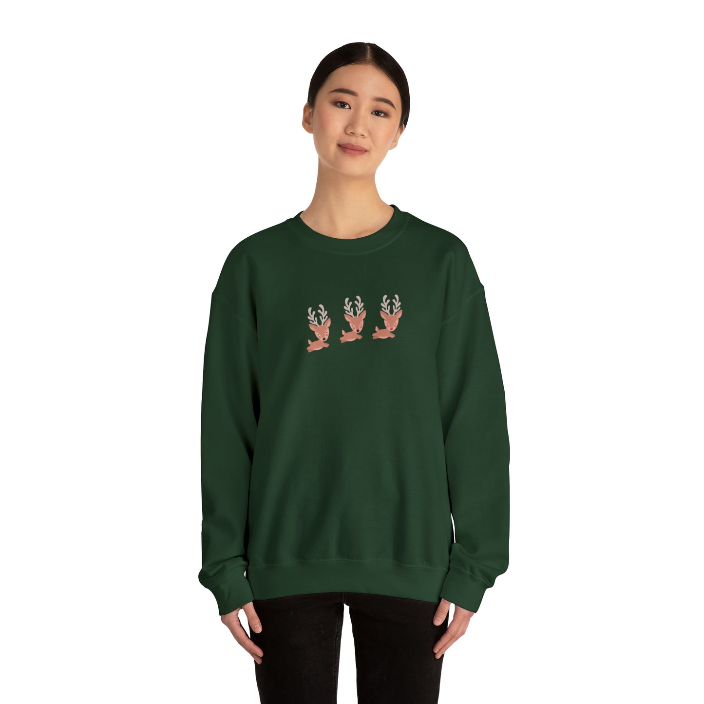 Flying Cute Reindeer Unisex Heavy Blend  Crewneck Sweatshirt