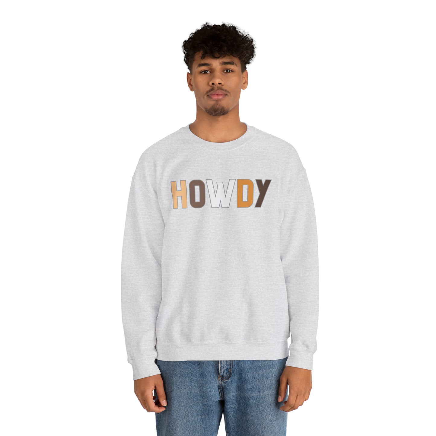 Howdy Beige Unisex Heavy Blend Crewneck Sweatshirt