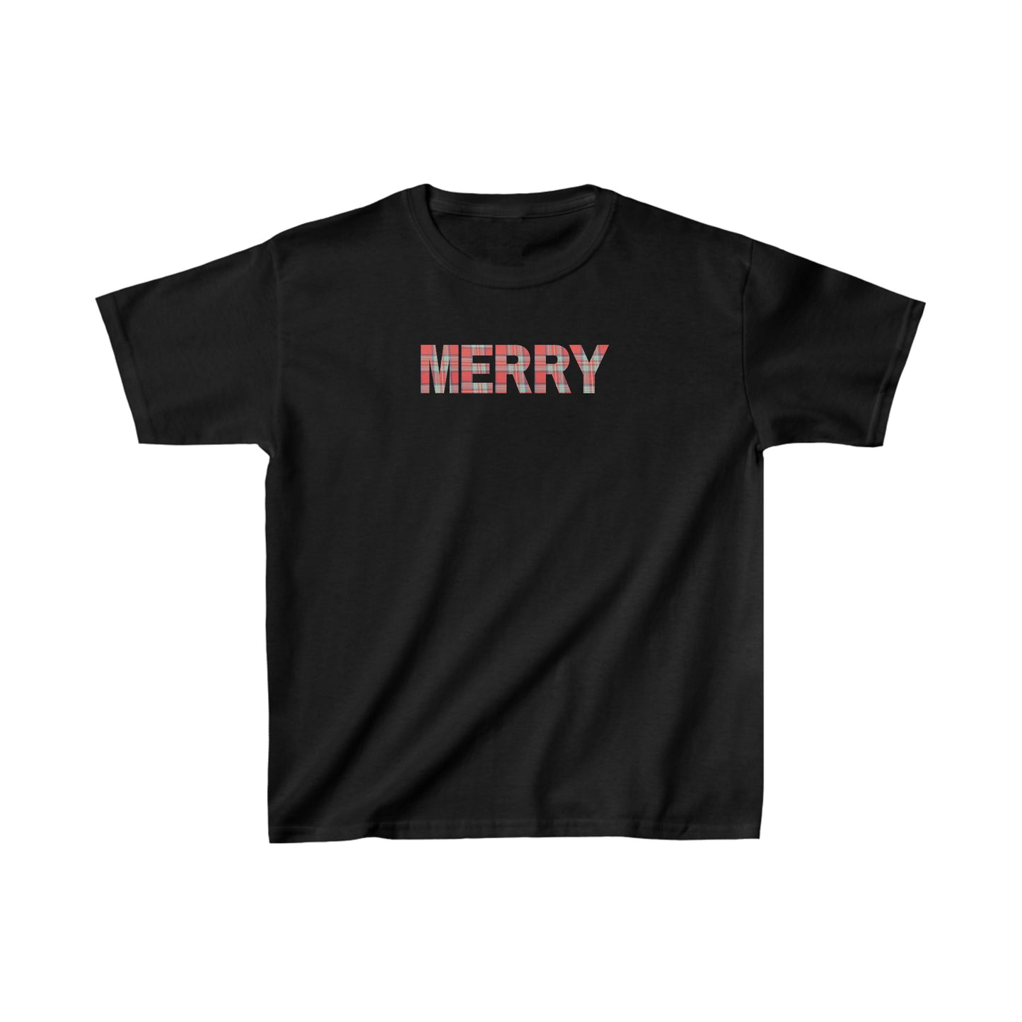 Merry Plaid Kids Heavy Cotton Tee