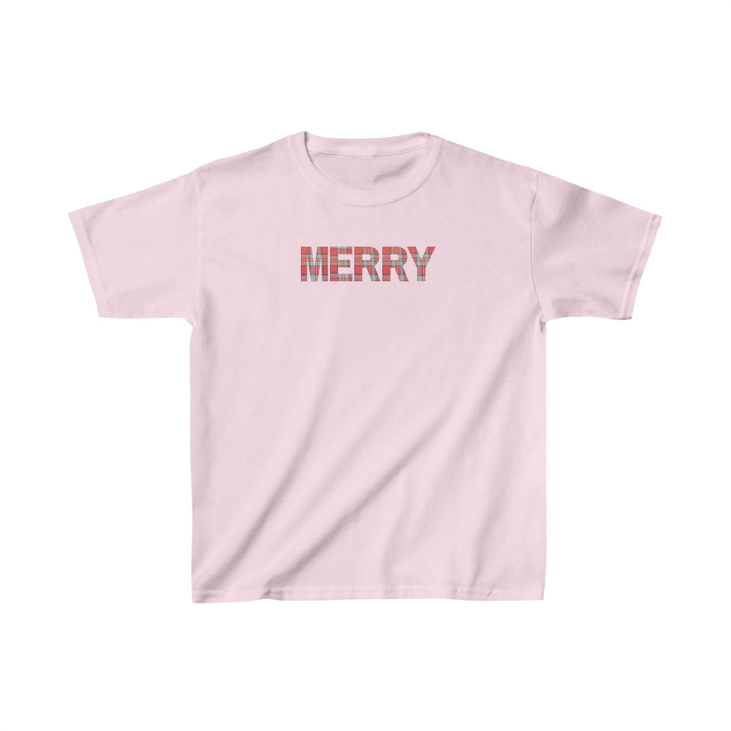 Merry Plaid Kids Heavy Cotton Tee