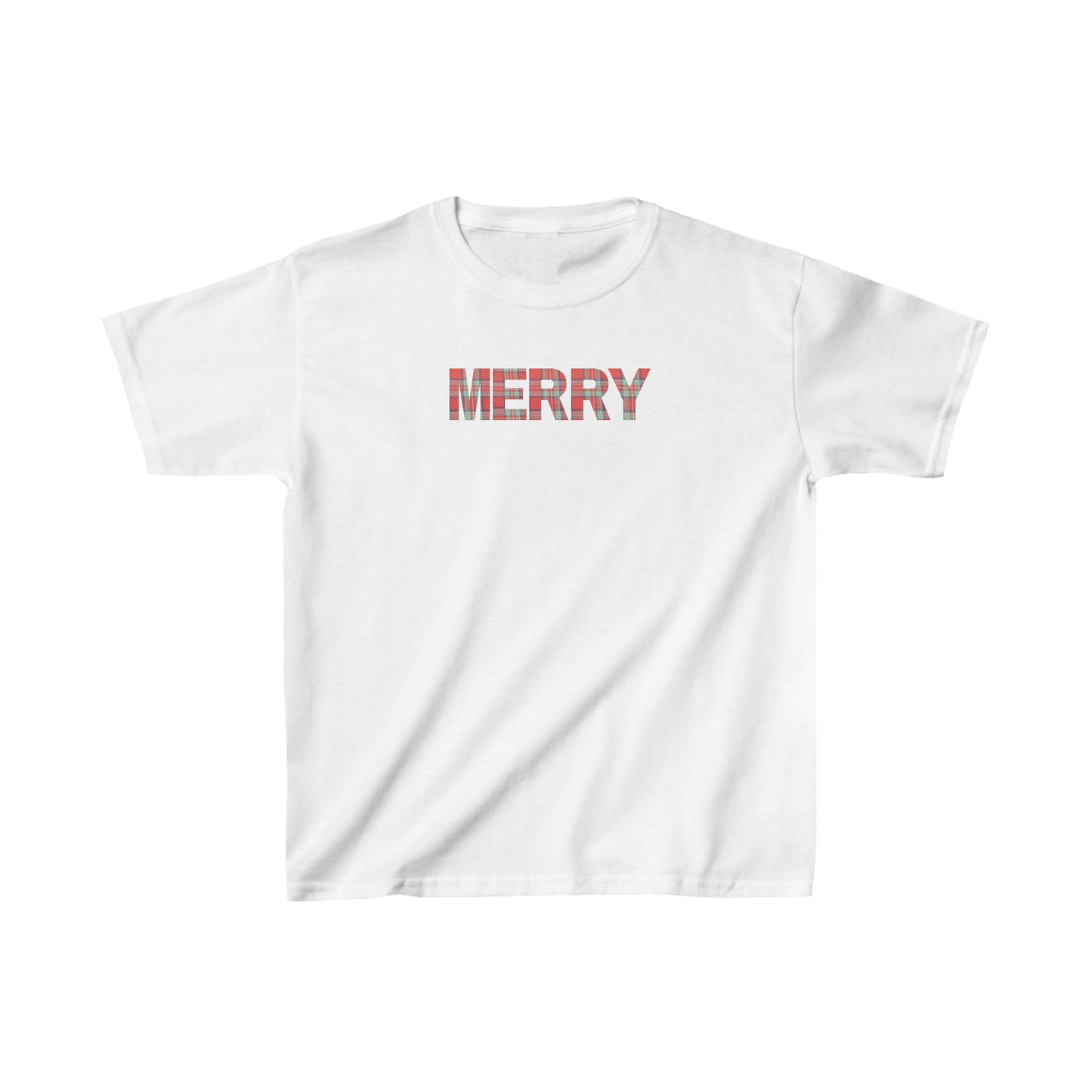 Merry Plaid Kids Heavy Cotton Tee