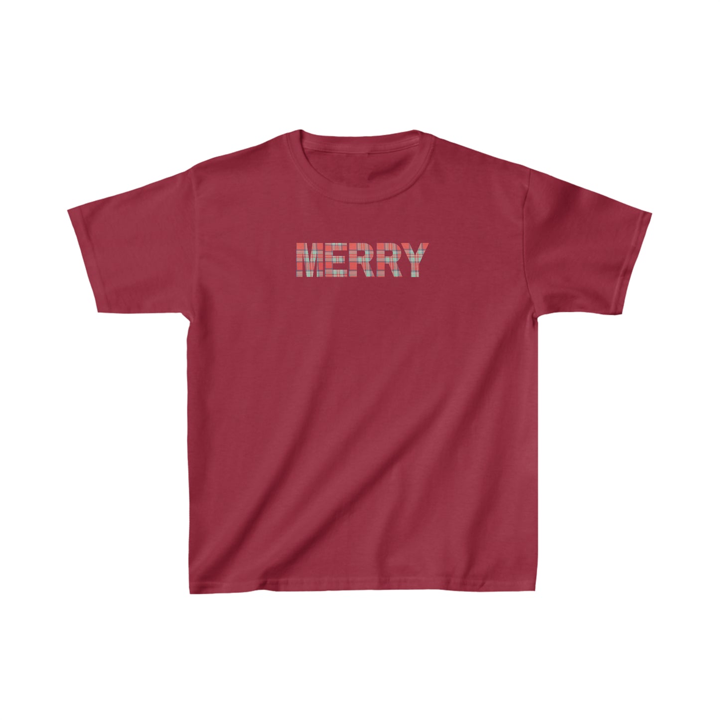 Merry Plaid Kids Heavy Cotton Tee