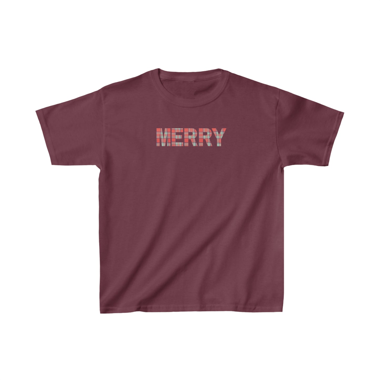 Merry Plaid Kids Heavy Cotton Tee