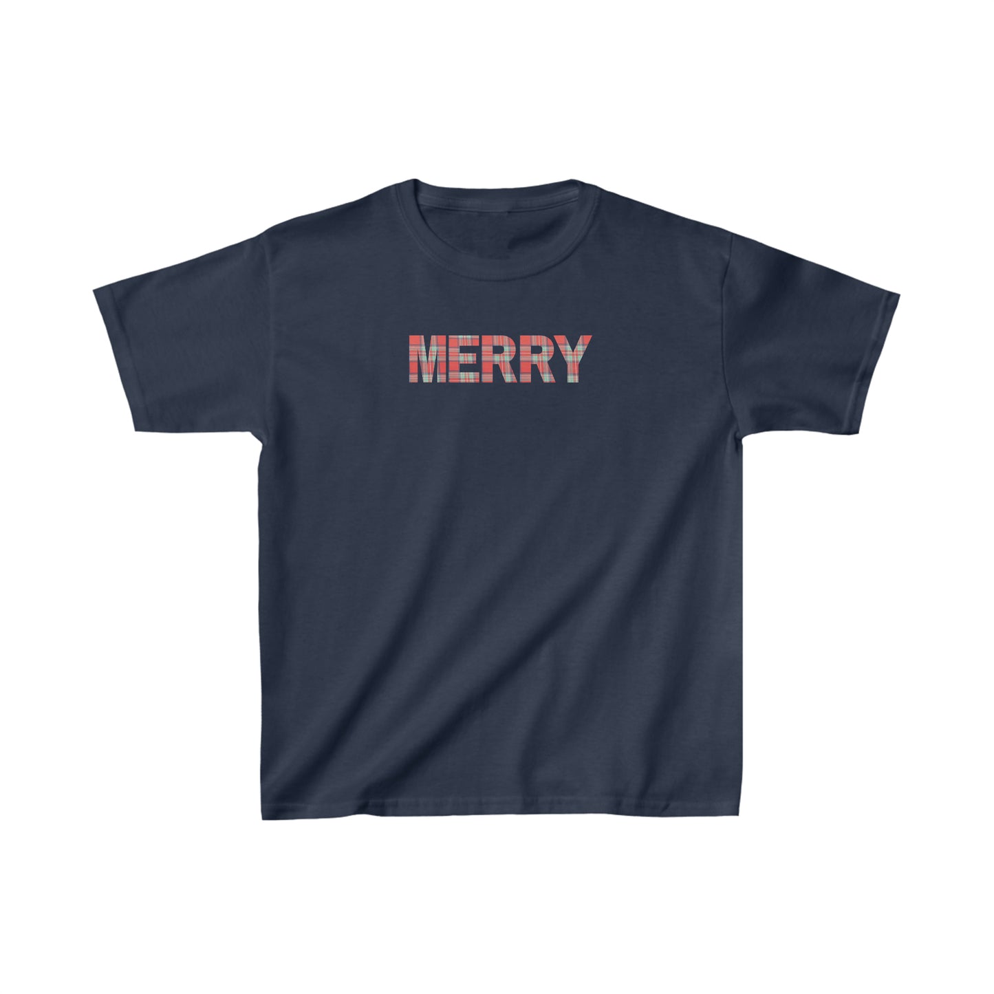 Merry Plaid Kids Heavy Cotton Tee
