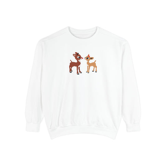 Red Nose Reindeer Unisex Garment-Dyed Sweatshirt