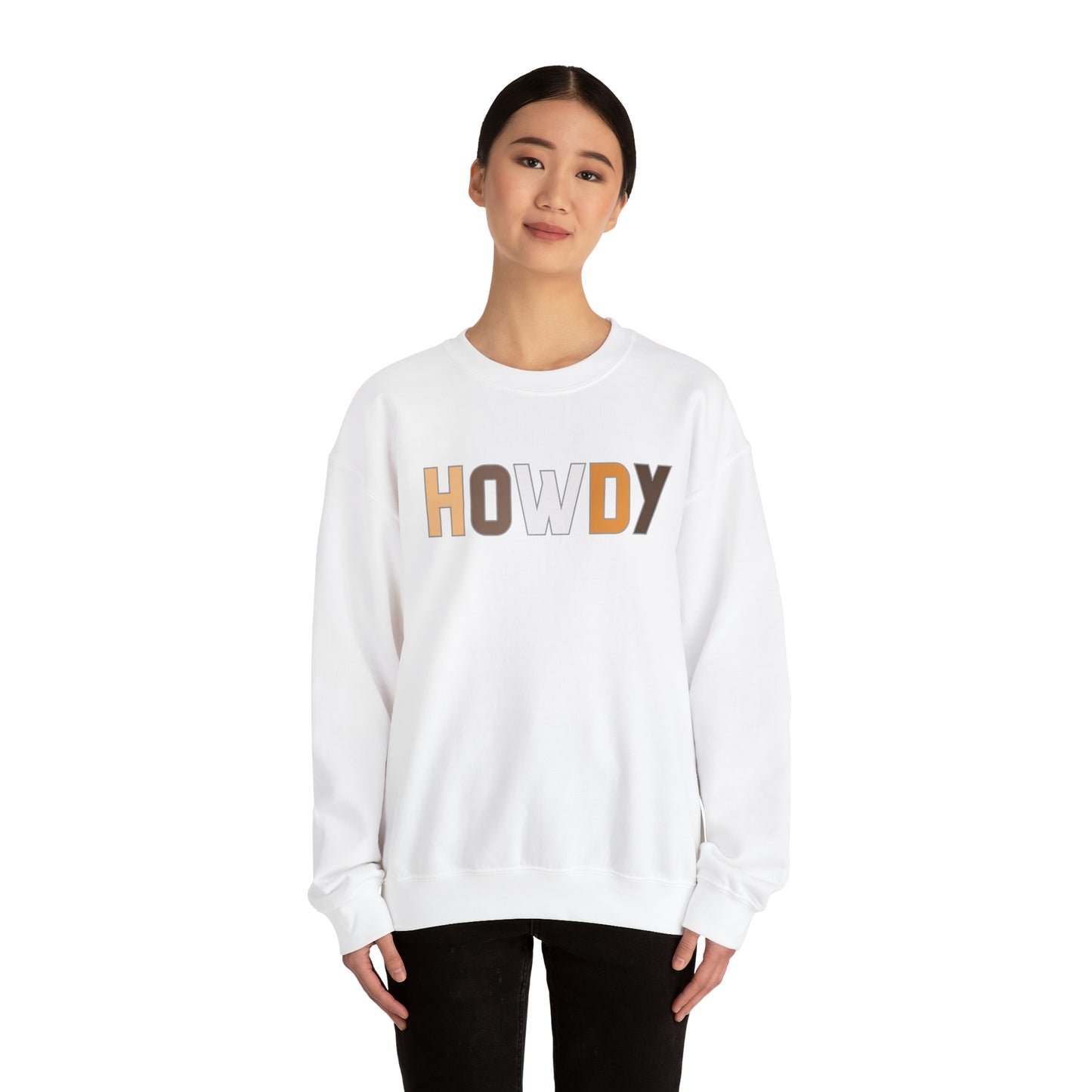 Howdy Beige Unisex Heavy Blend Crewneck Sweatshirt