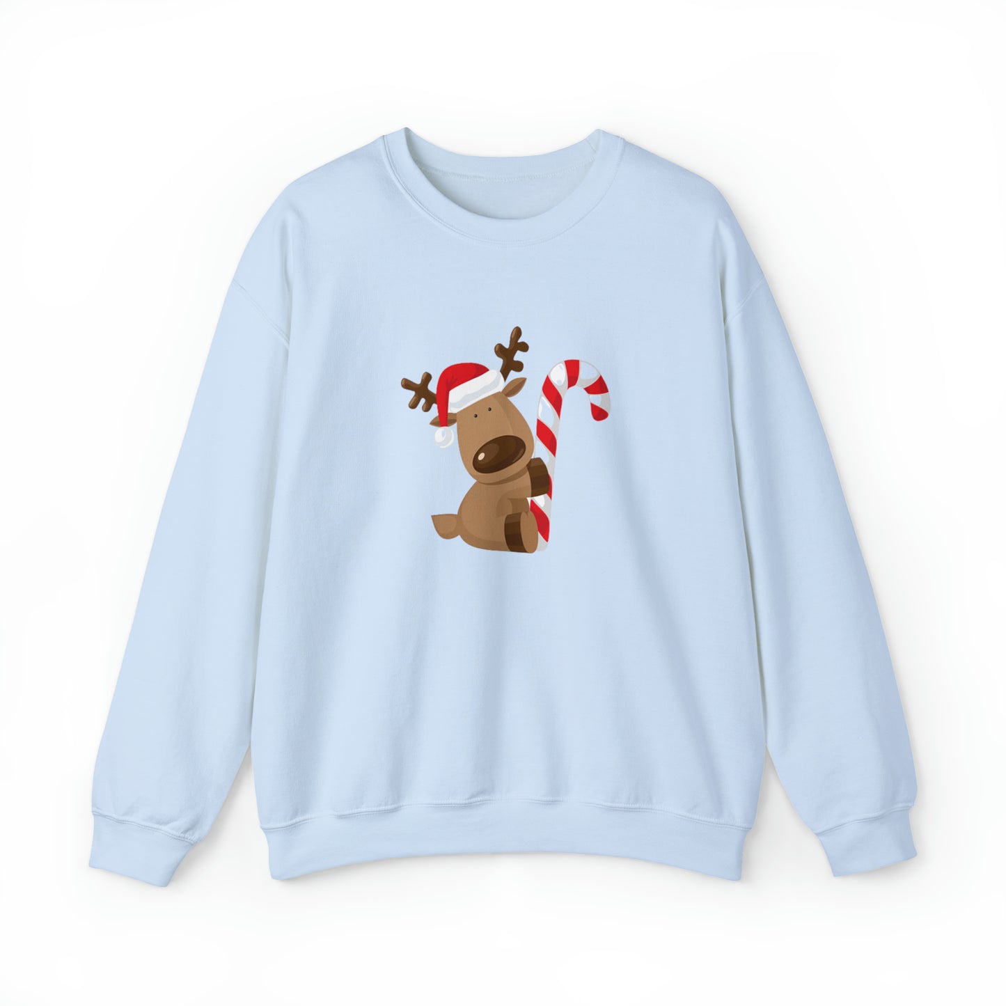 Reindeer Candy Cane Unisex Heavy Blend Crewneck Sweatshirt