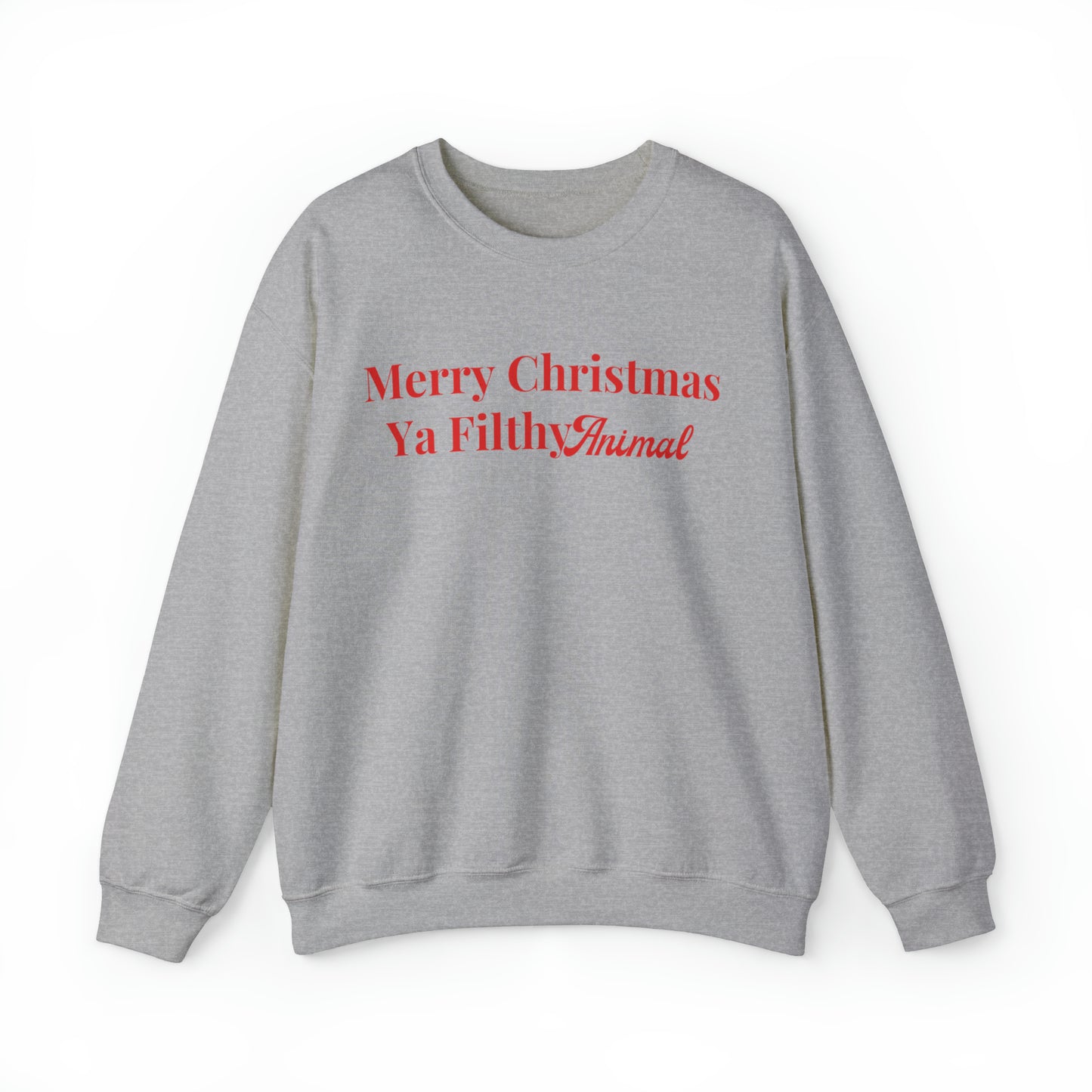 Merry Christmas Ya Filthy Animal Unisex Heavy Blend Crewneck Sweatshirt