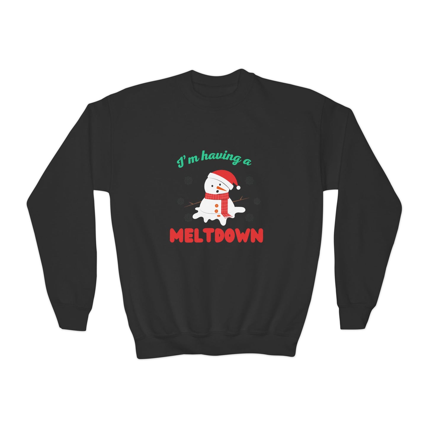 I’m having a melt down kids Holiday Sweatshirt, Fun Christmas Gift, Kids Sweater, Festive Crewneck, Winter Comfort Wear, Humorous Holiday Apparel