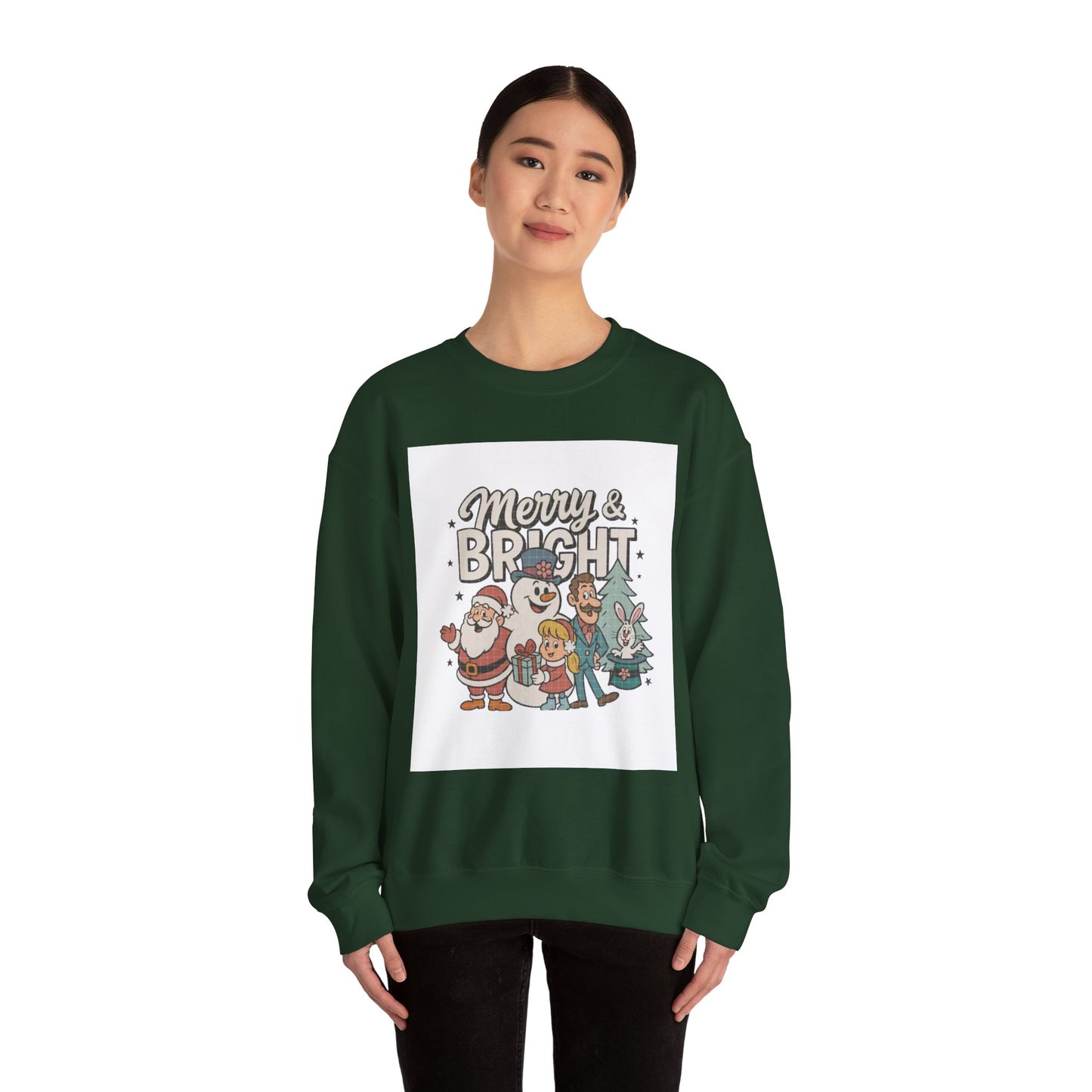 Merry & Bright Holiday Sweatshirt, Christmas Crewneck, Festive Gifts, Unisex Sweater, Cozy Winter Apparel, Holiday Celebrations