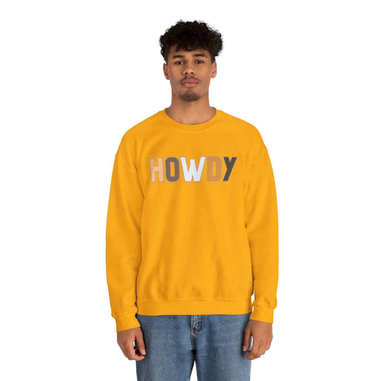 Howdy Beige Unisex Heavy Blend Crewneck Sweatshirt