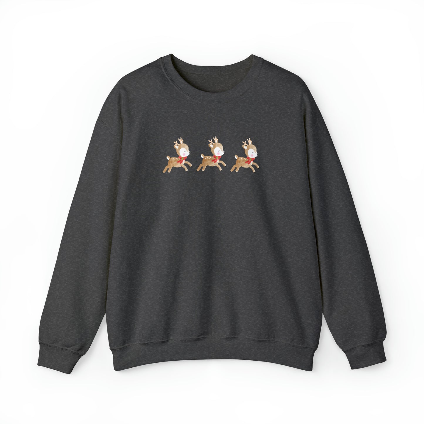 3 Reindeer Flying Unisex Heavy Blend  Crewneck Sweatshirt