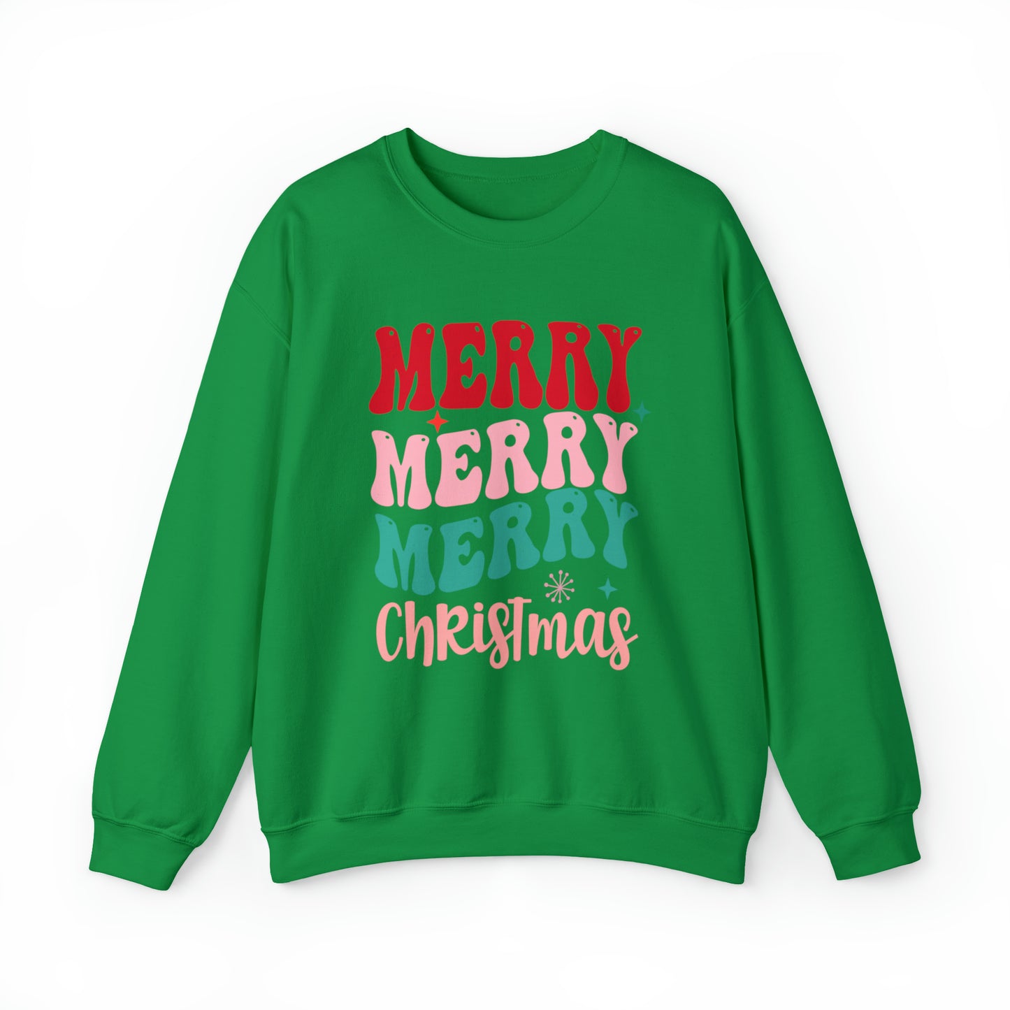Merry Merry Merry Christmas Unisex Heavy BlendCrewneck Sweatshirt