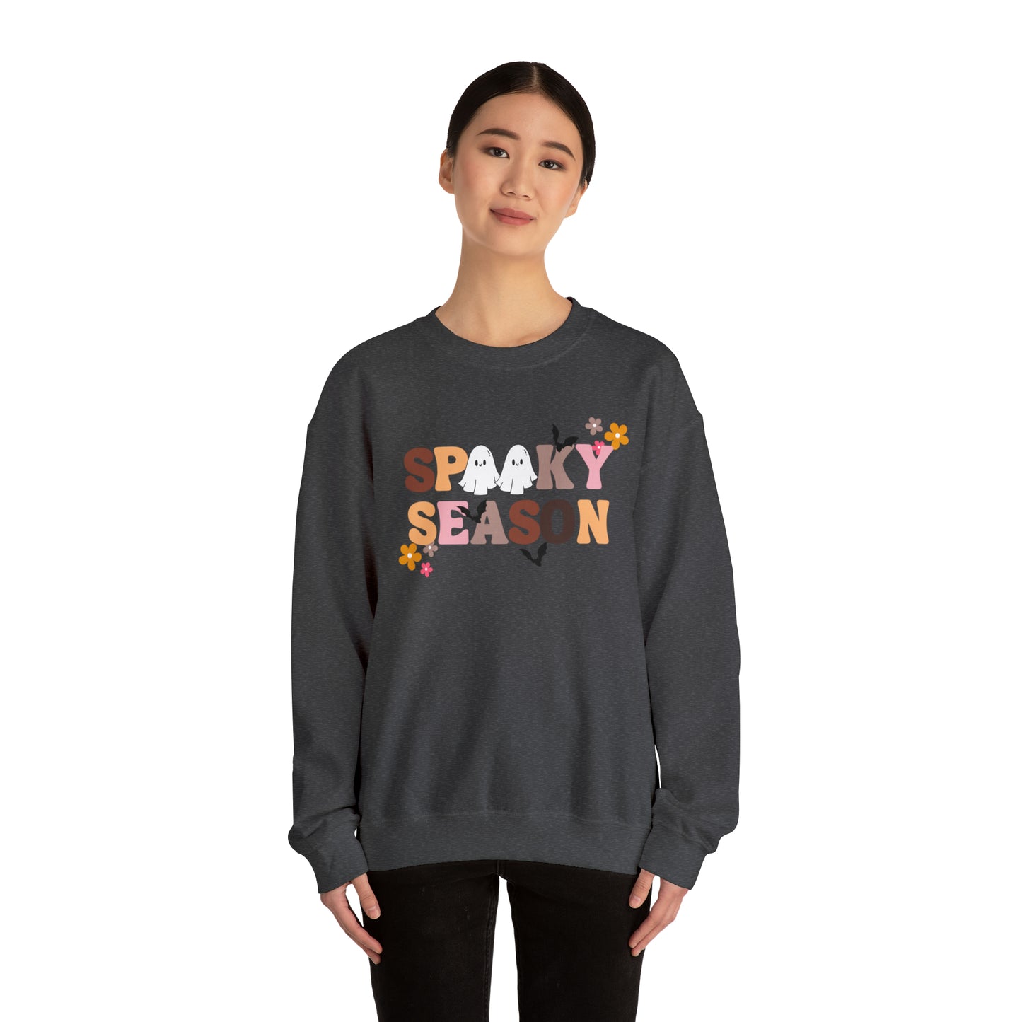 Spooky Season Ghosts Unisex Heavy Blend Crewneck Sweatshirt